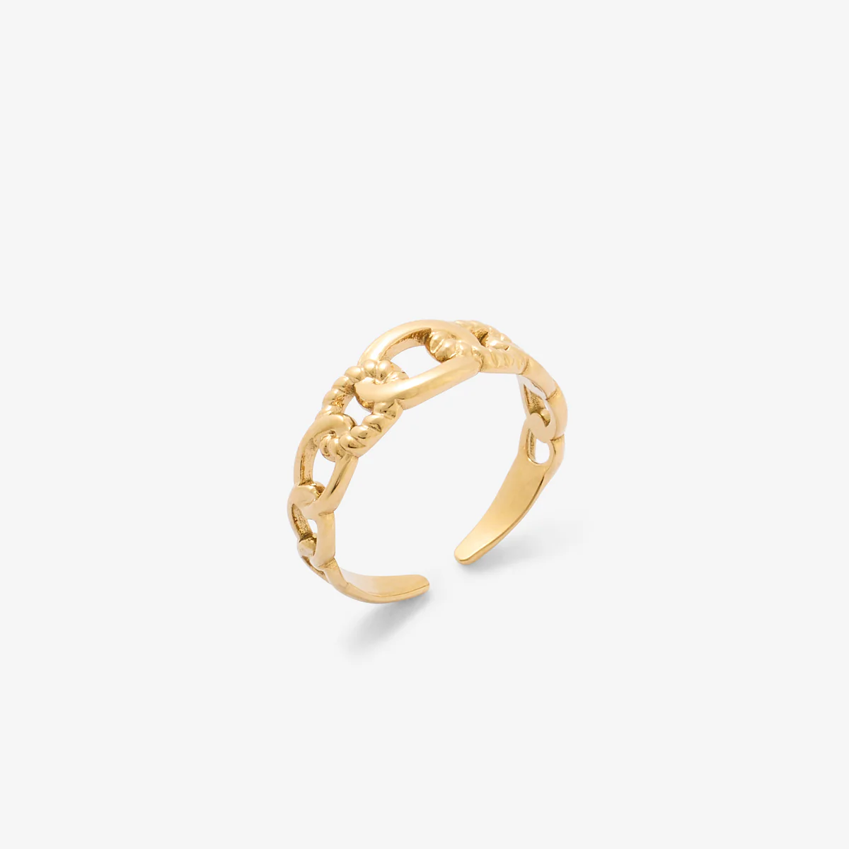 Bague effet chaîne Acier Inoxydable doré - Image 2