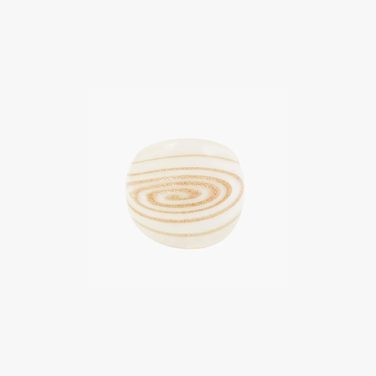 Bague en verre blanc et doré