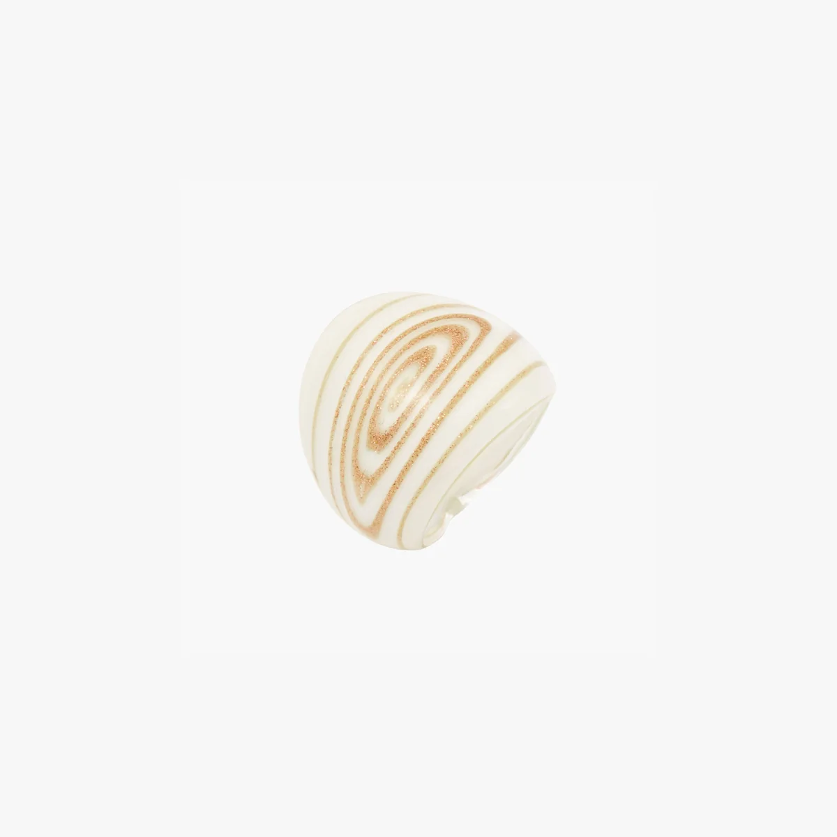 Bague en verre blanc et doré - Image 2
