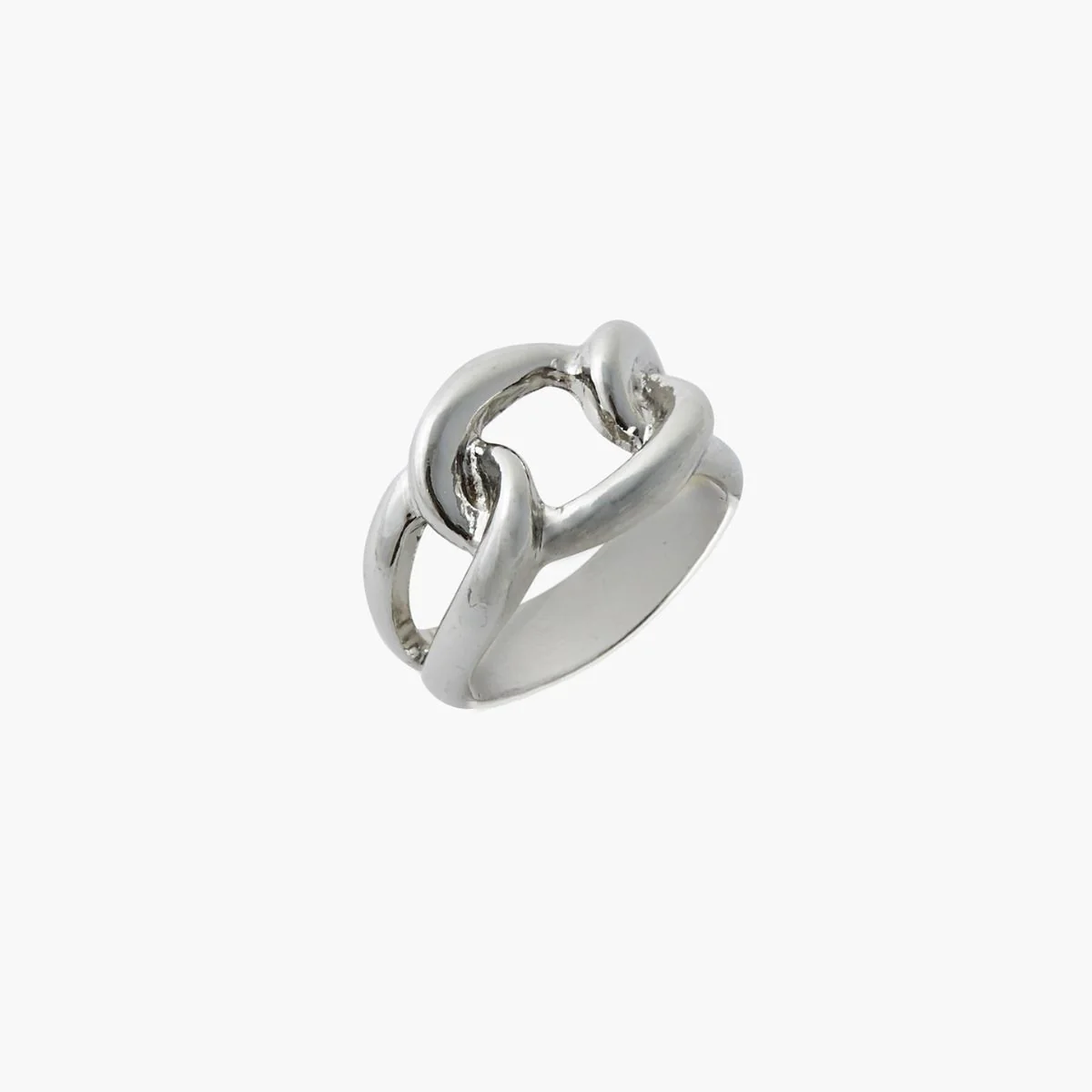 Bague nœud en métal argenté