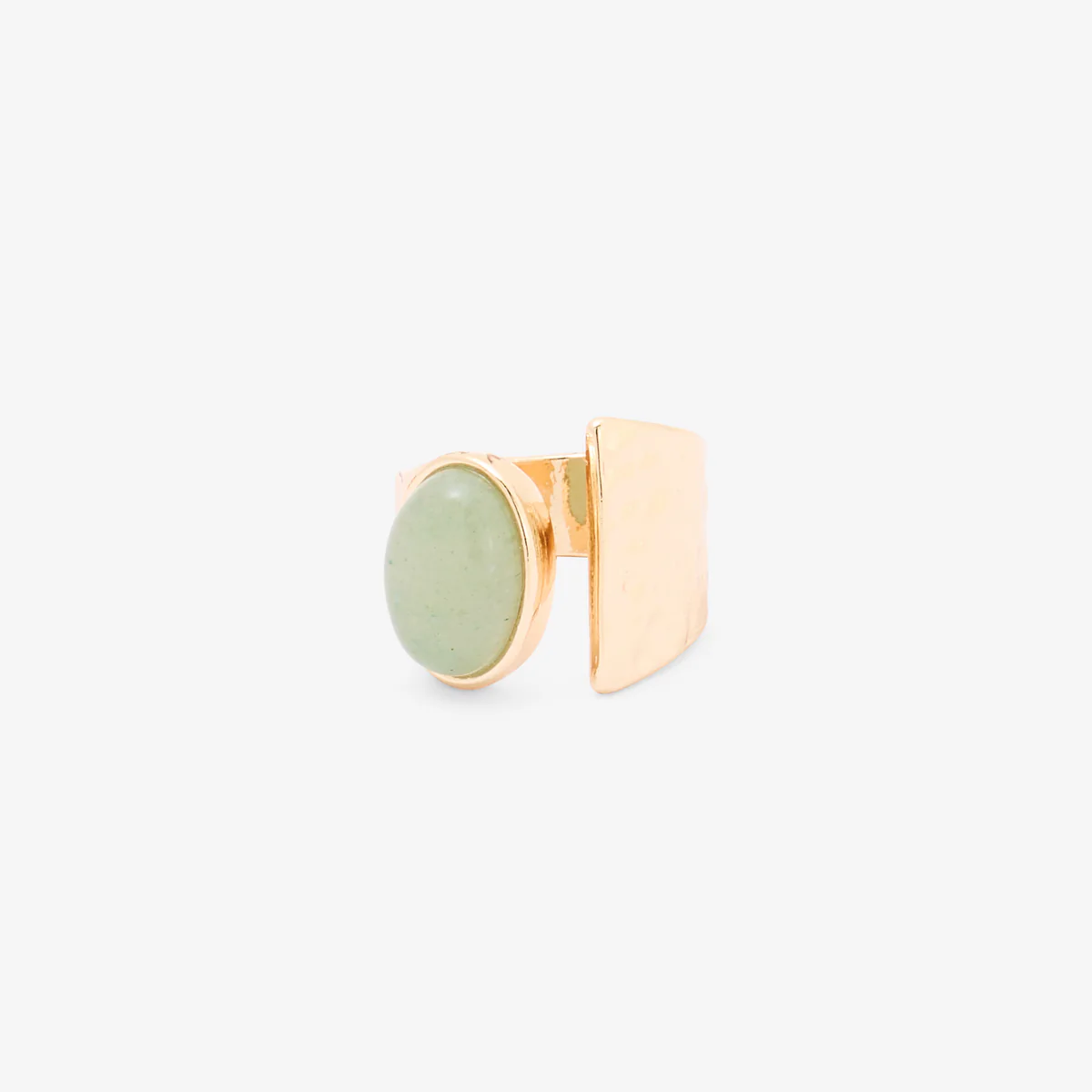 Bague ouverte pierre verte
