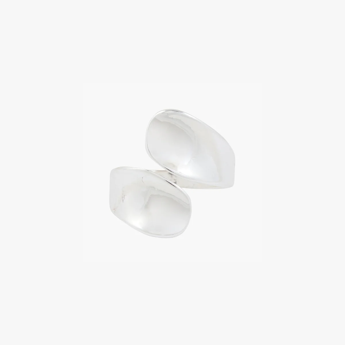 Bague ouverte torsadée argentée