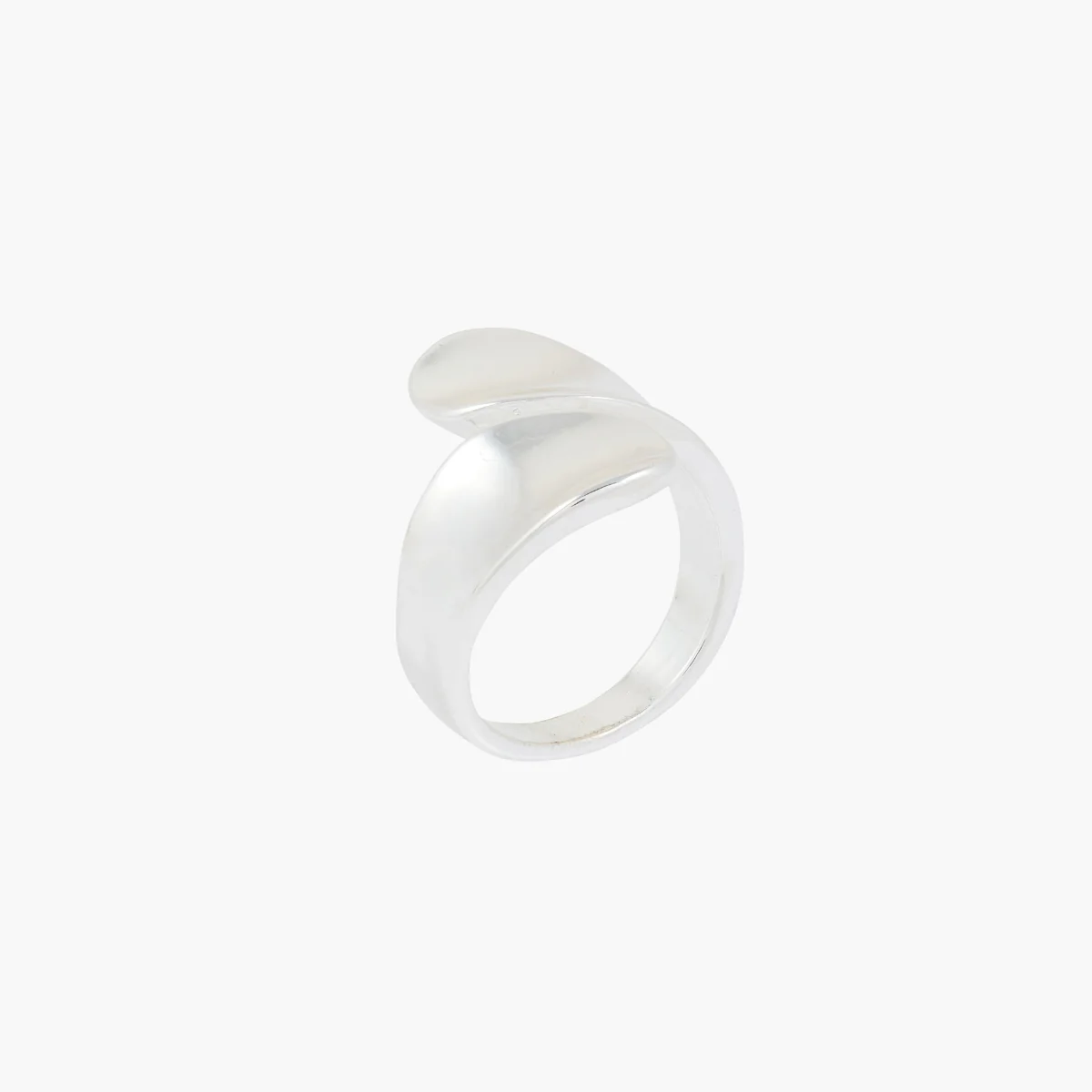 Bague ouverte torsadée argentée - Image 2