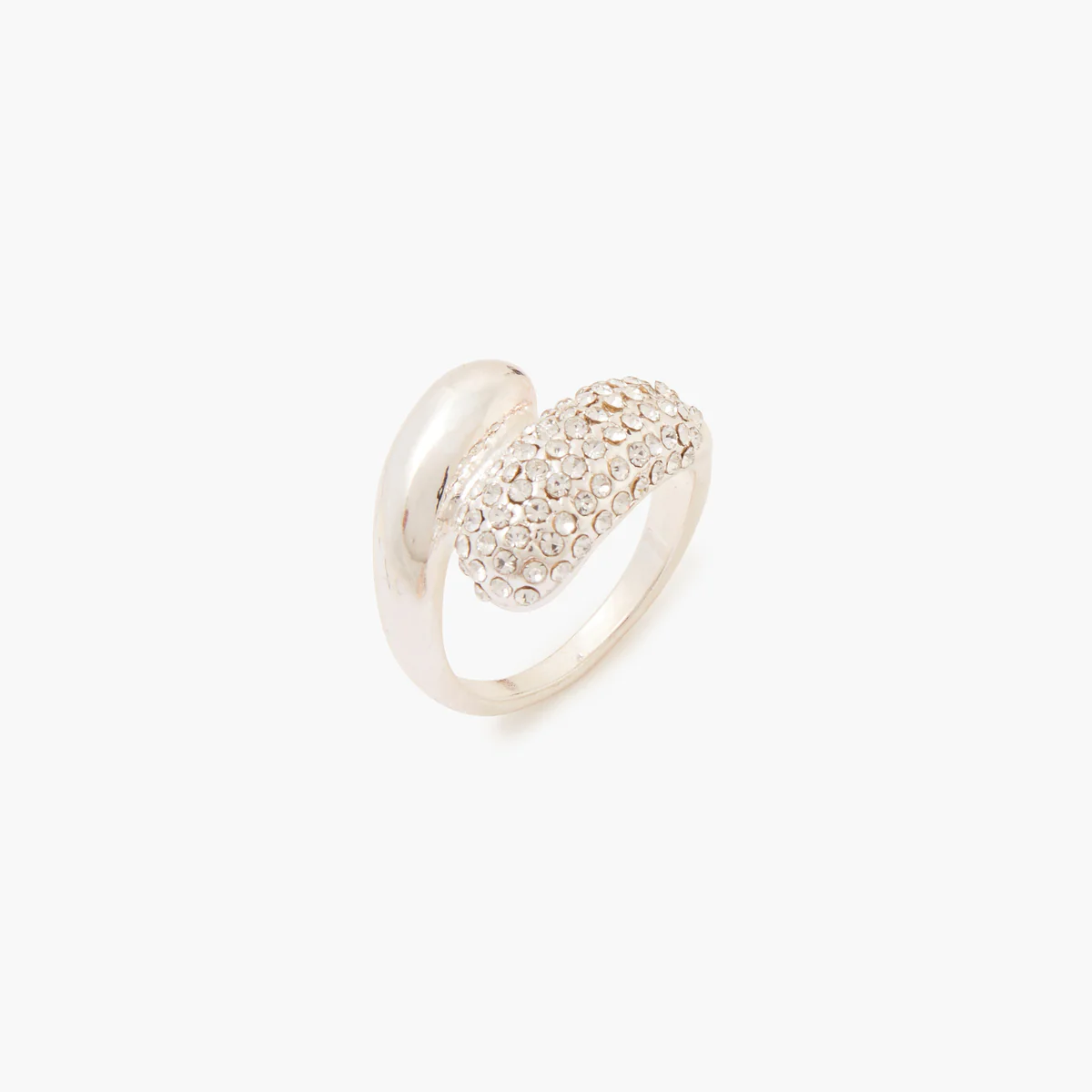 Bague twist strass argenté - Image 2