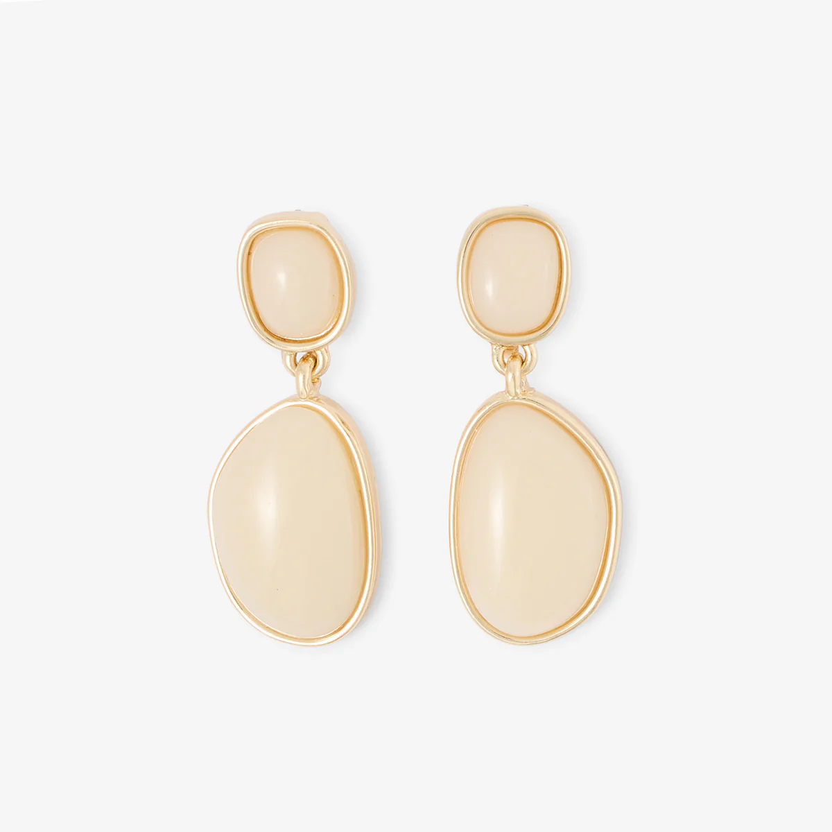 Boucles d’oreilles clips pendantes ivoire
