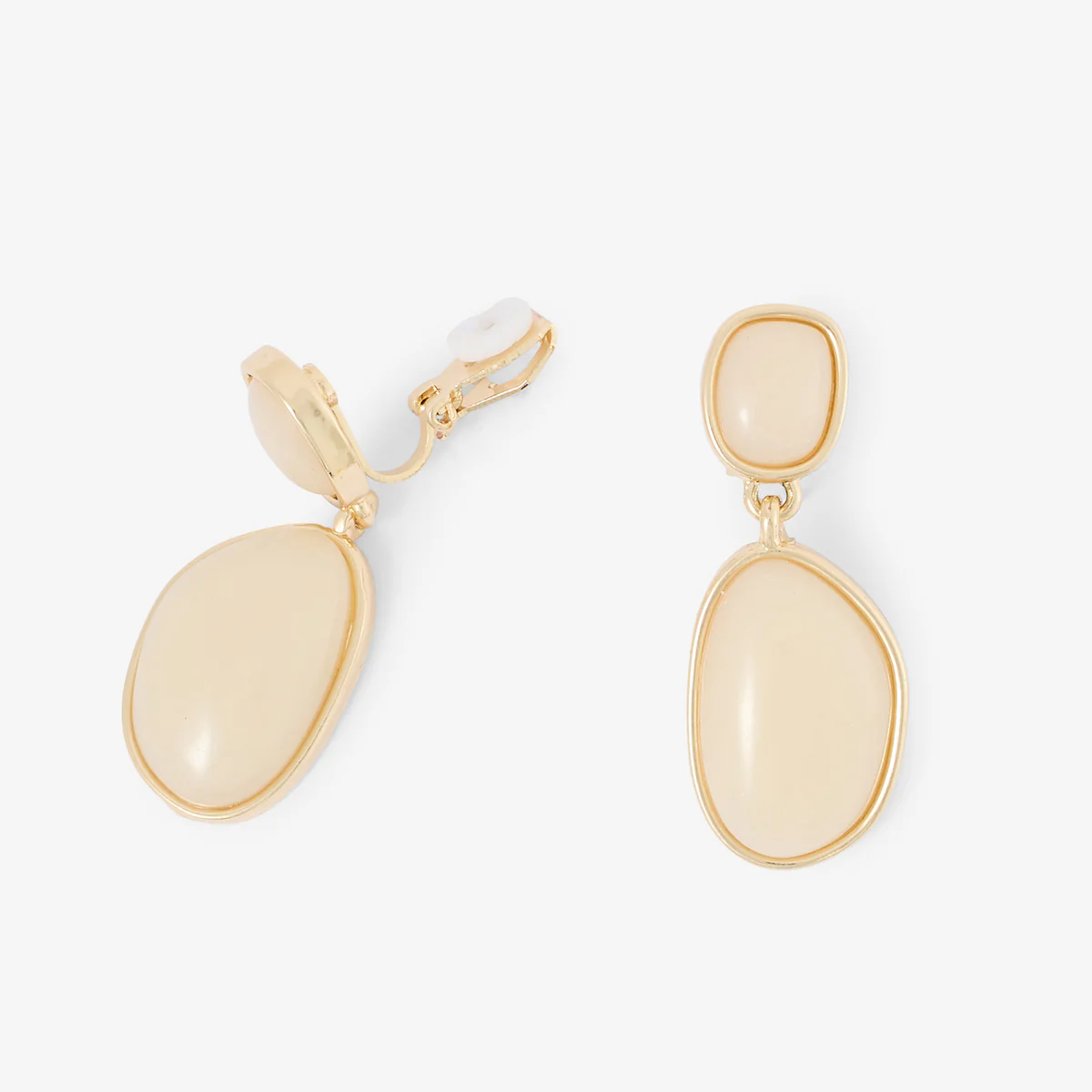 Boucles d’oreilles clips pendantes ivoire - Image 2