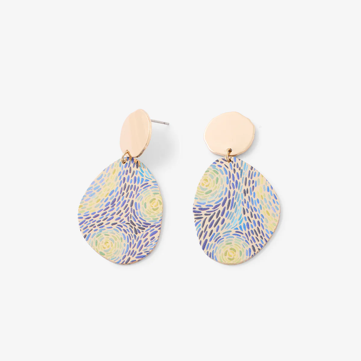 Boucles d'oreilles Balagane imprimé pointillisme - Image 2
