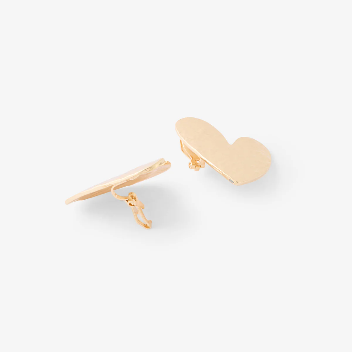 Boucles d'oreilles clips - coeur martelés - Image 2