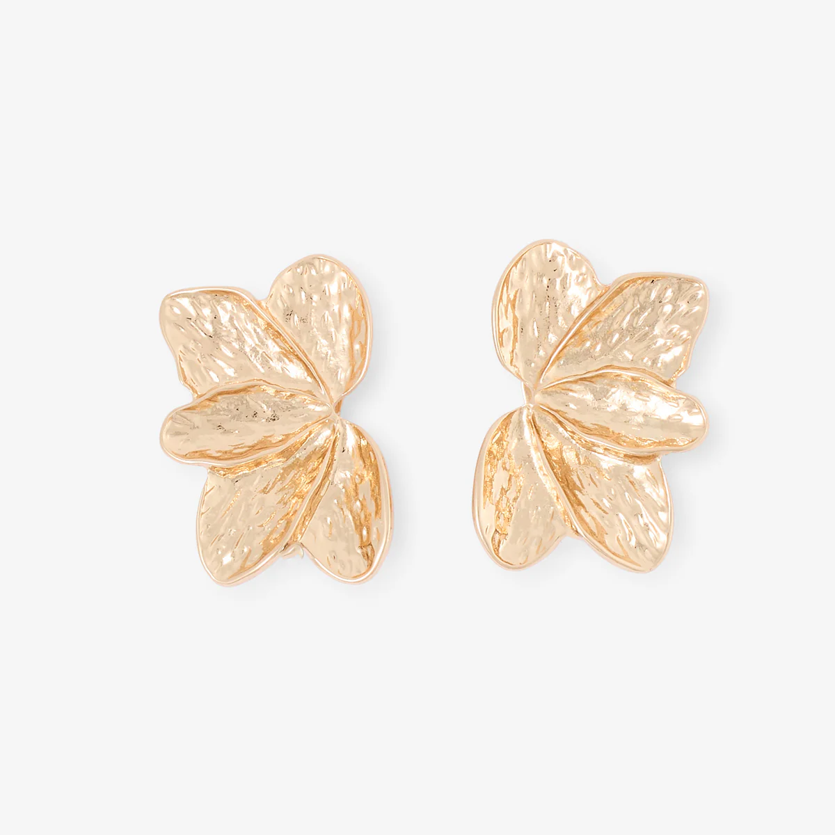 Boucles d'oreilles clips - feuilles dorées