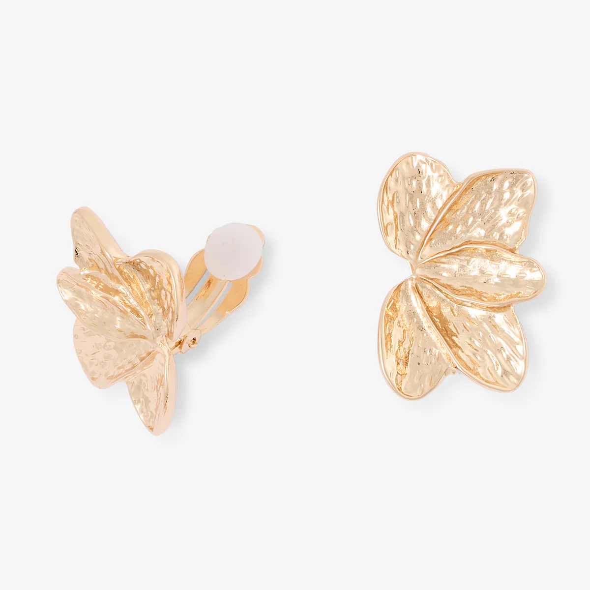 Boucles d'oreilles clips - feuilles dorées - Image 2
