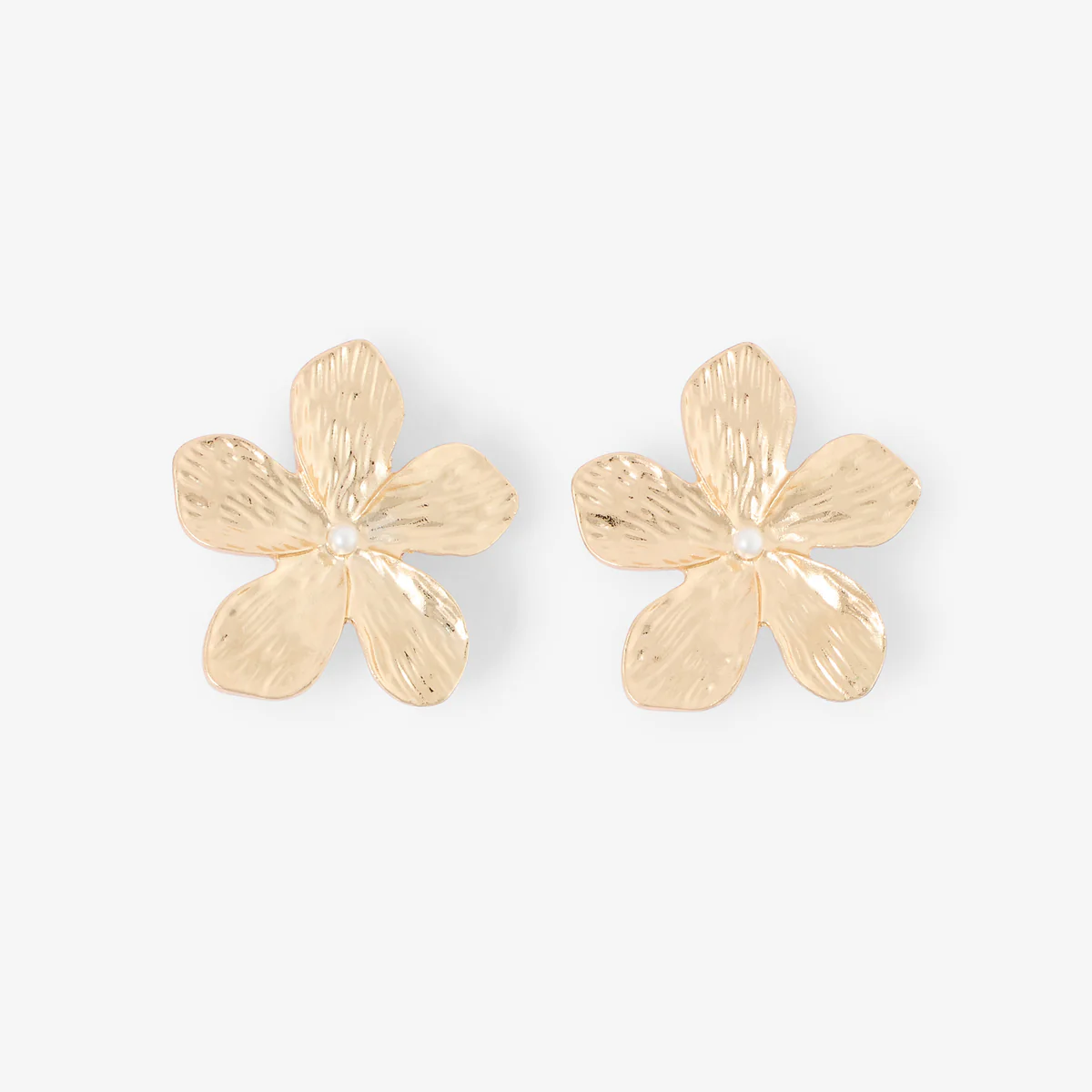 Boucles d'oreilles clips - fleurs dorées