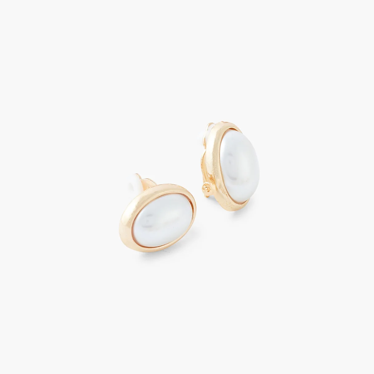Boucles d'oreilles clips - perles ovales - Image 2