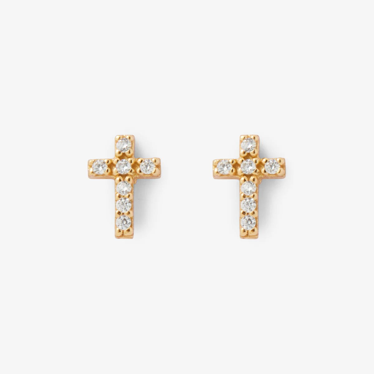 Boucles d'oreilles croix - argent garanti et zircon