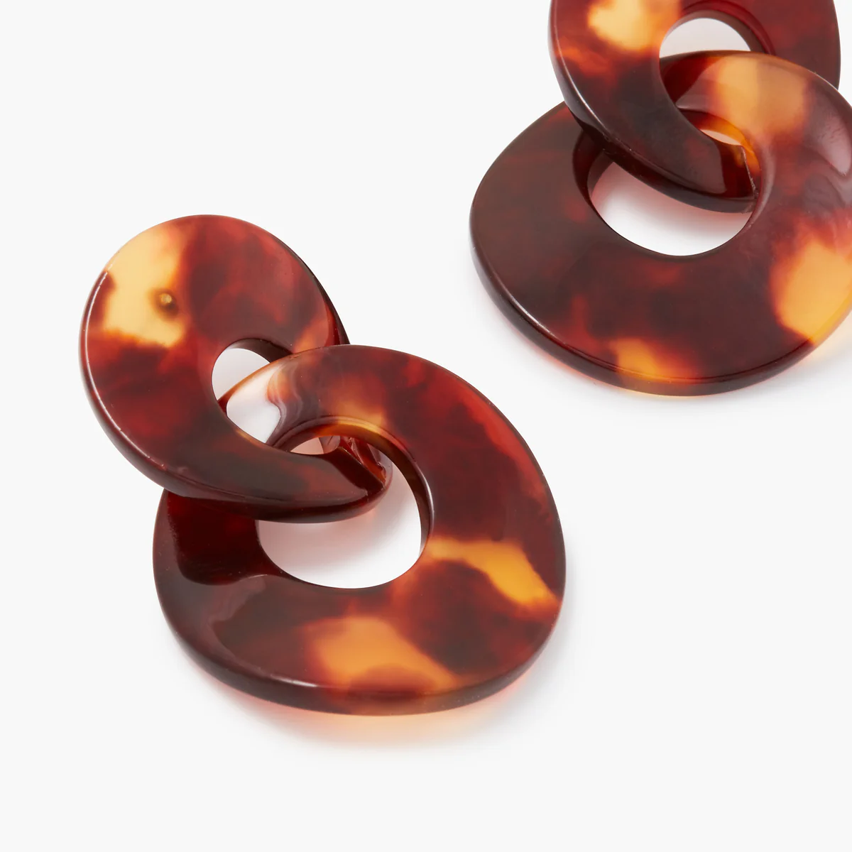 Boucles d'oreilles doubles cercles écailles - Image 2
