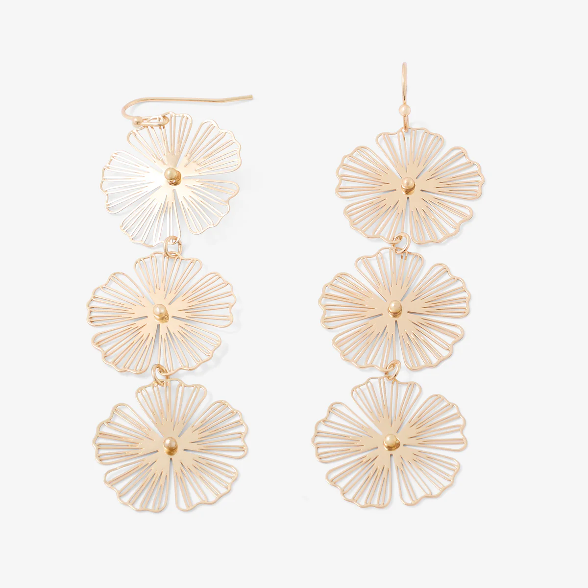 Boucles d'oreilles fleurs en filigrane - Image 2