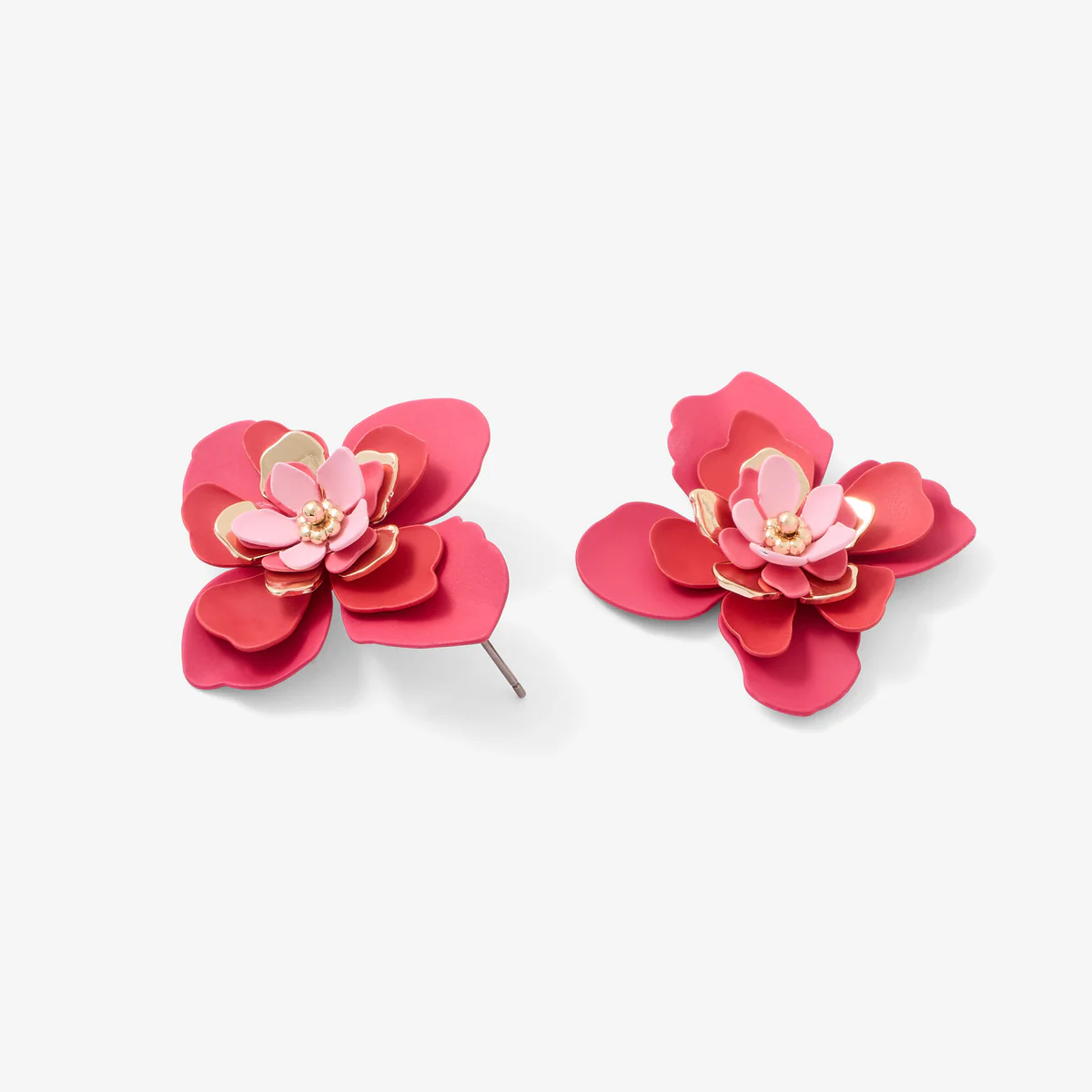 Boucles d'oreilles fleurs fuchsia - Image 2