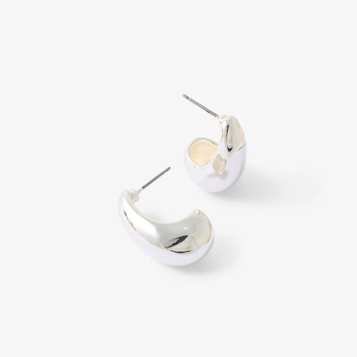 Boucles d'oreilles gouttes argentées - Image 2