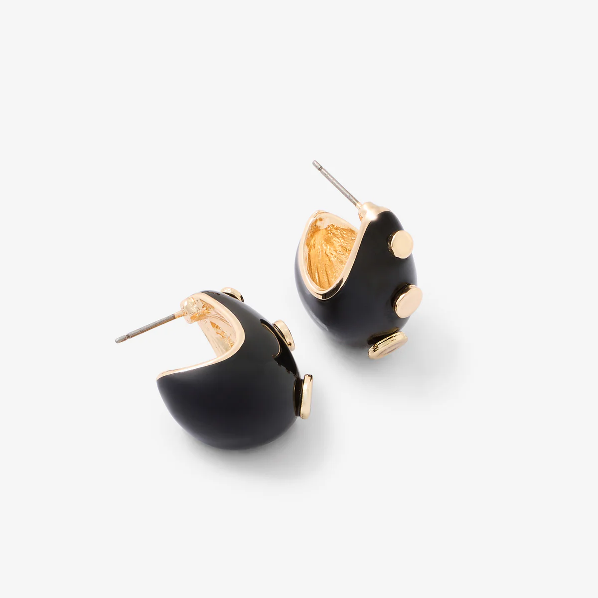 Boucles d'oreilles gouttes noirs cloutées - Image 3