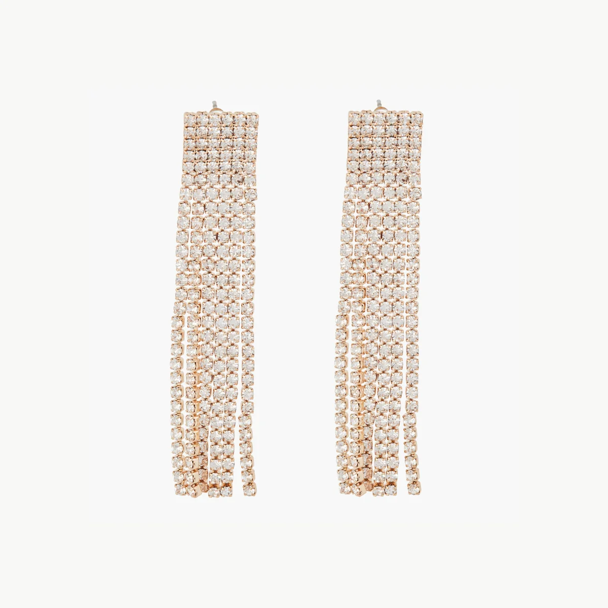 Boucles d'oreilles longues à franges strassées
