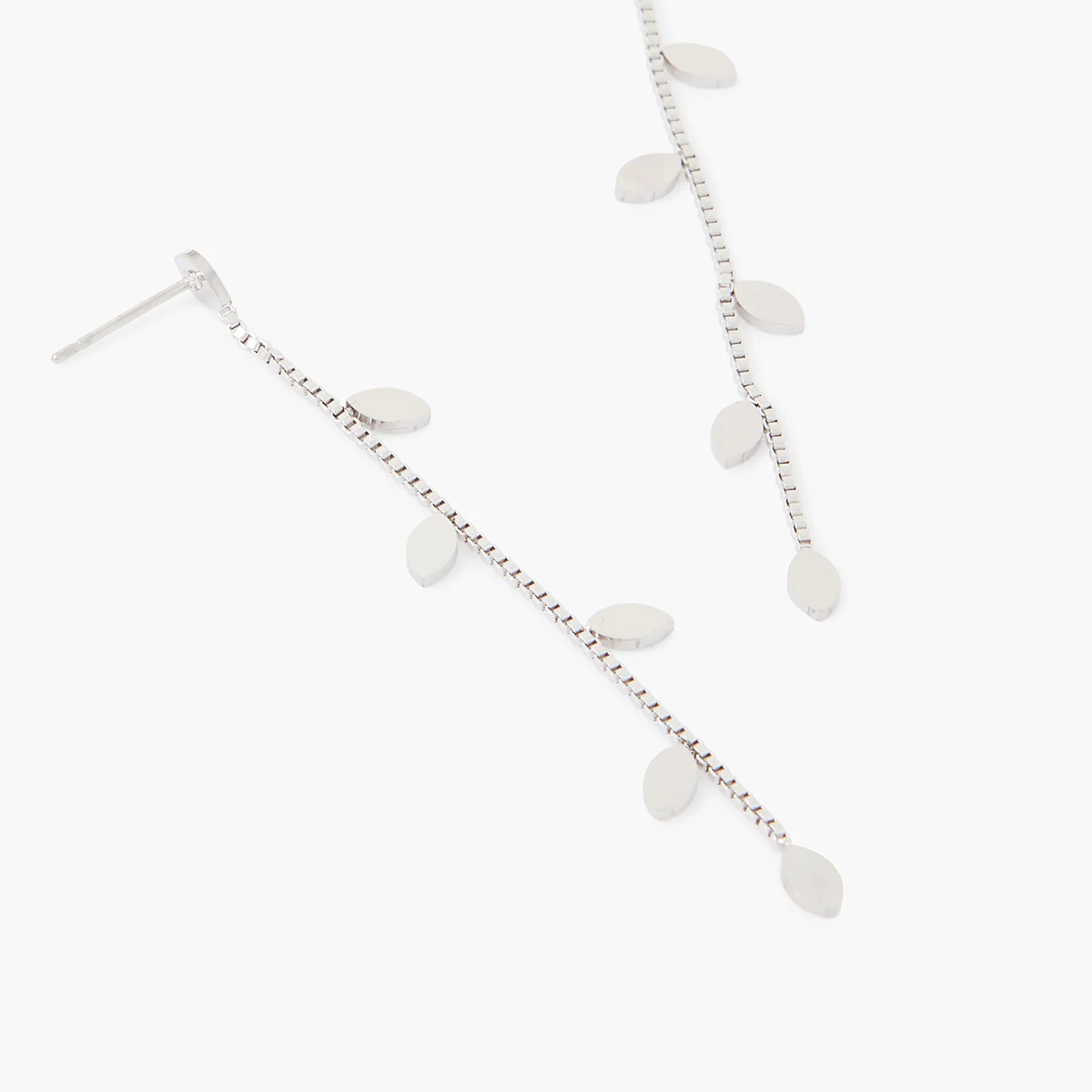 Boucles d'oreilles longues acier inoxydable argenté - Image 2