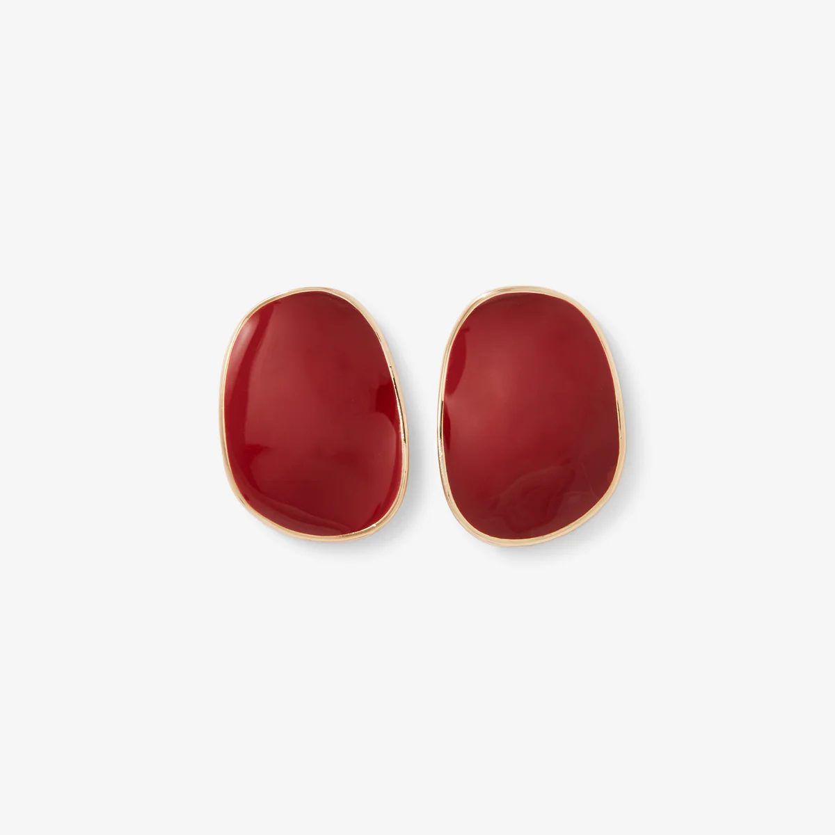 Boucles d'oreilles ovales bordeaux
