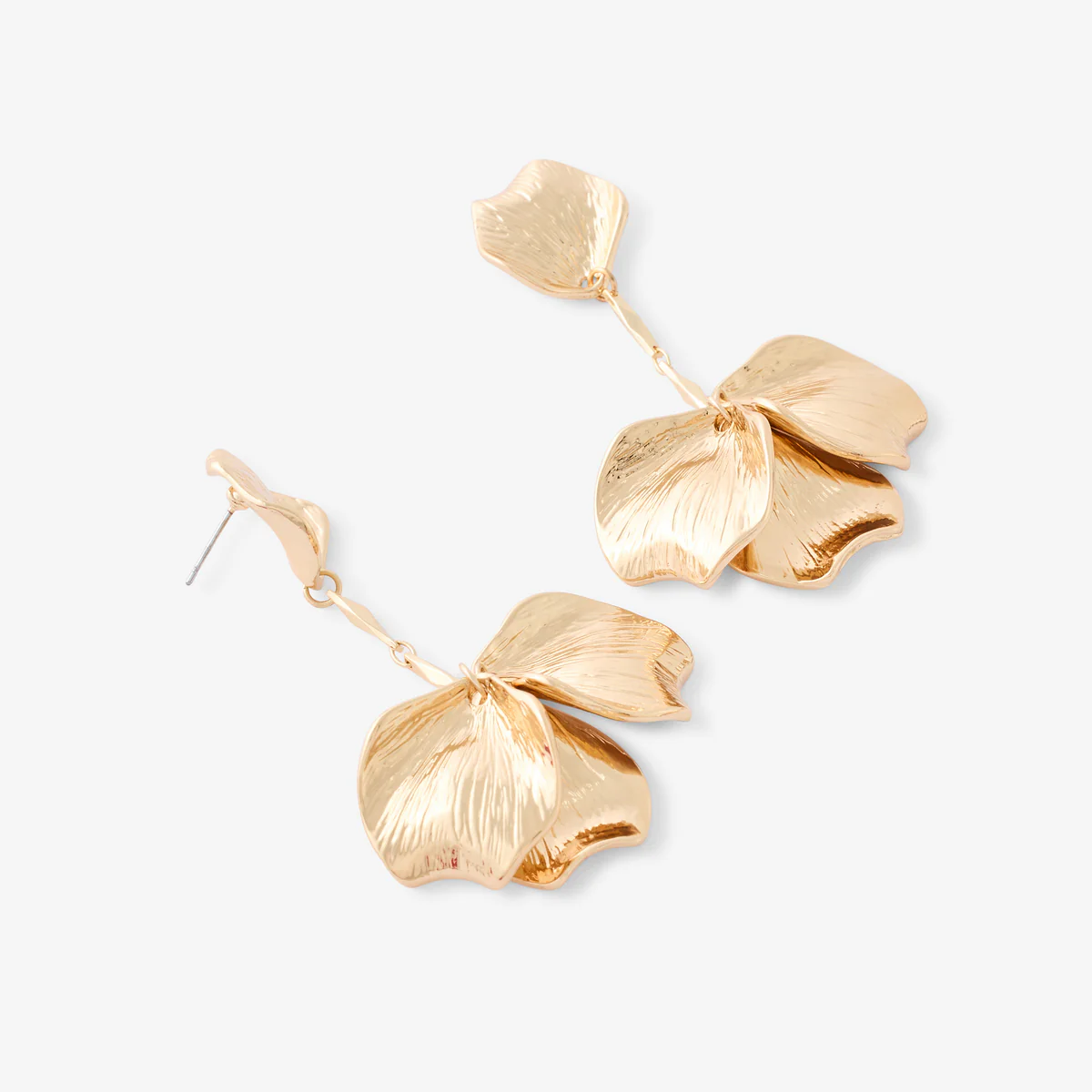Boucles d'oreilles pendantes feuilles dorées - Image 3