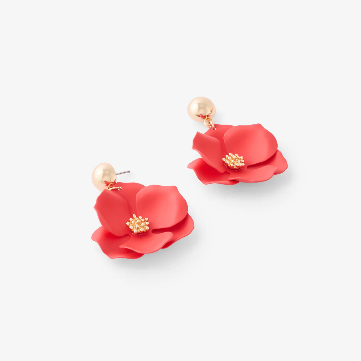 Boucles d'oreilles pétales rouges - Image 2