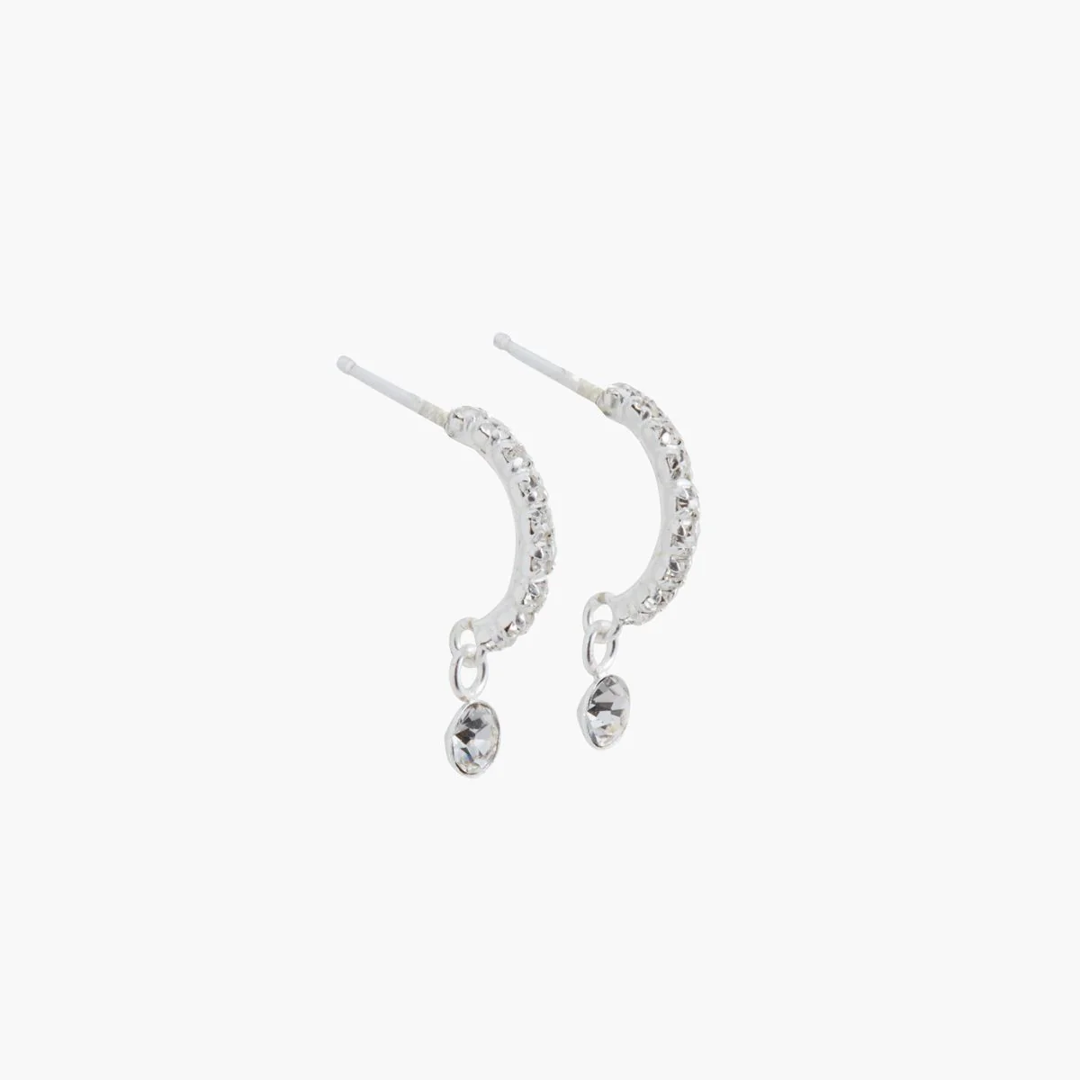 Boucles d'oreilles strassées et pendentif argent 925