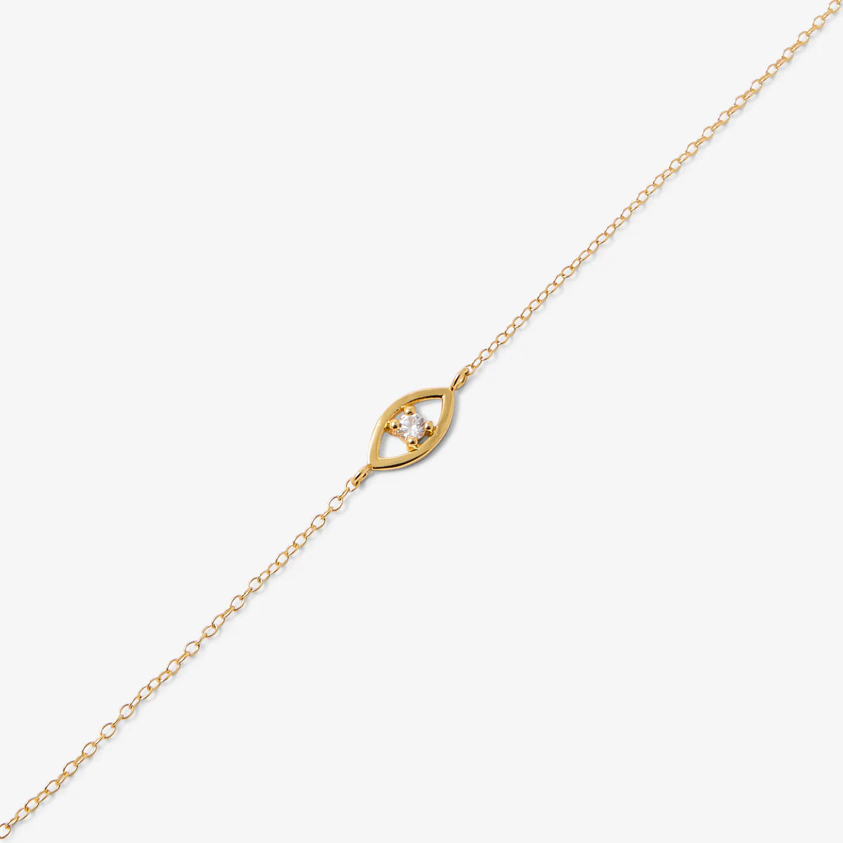 Bracelet chaine fine œil avec zircon - argent garanti 925 - Image 2
