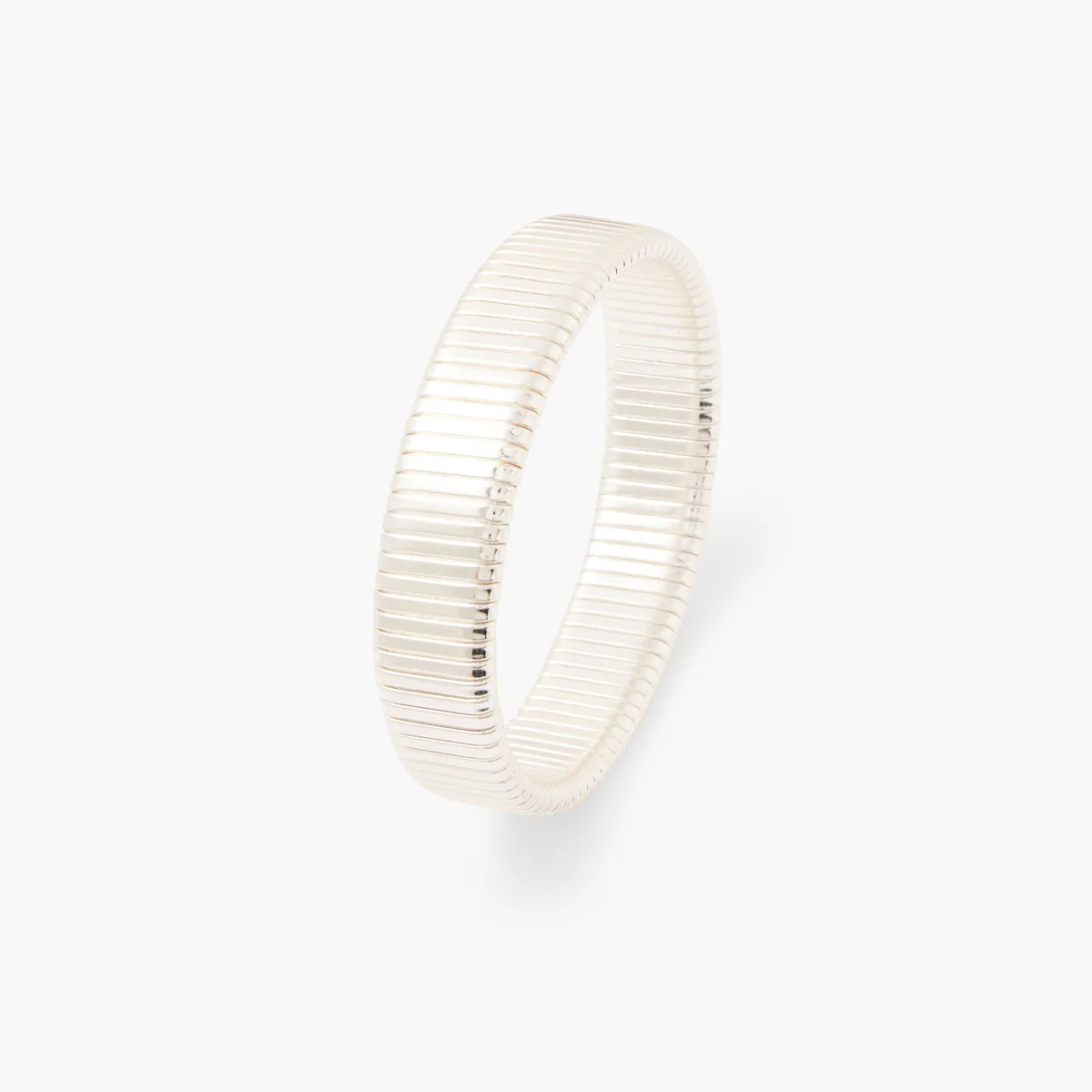 Bracelet strié argenté - Image 3