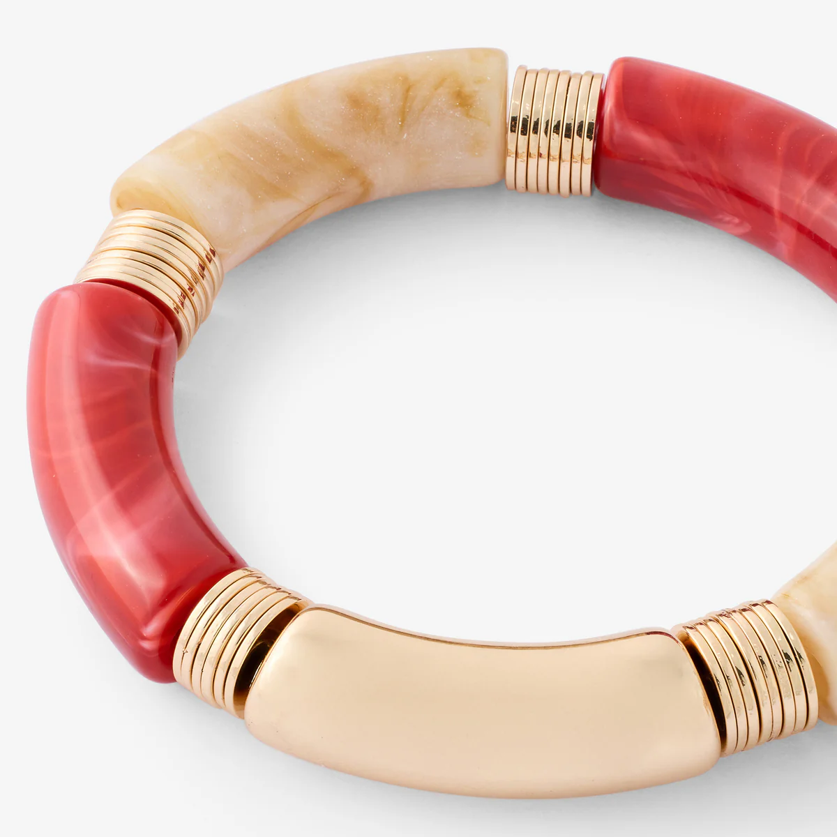 Bracelet tube rouge et ivoire - Image 3