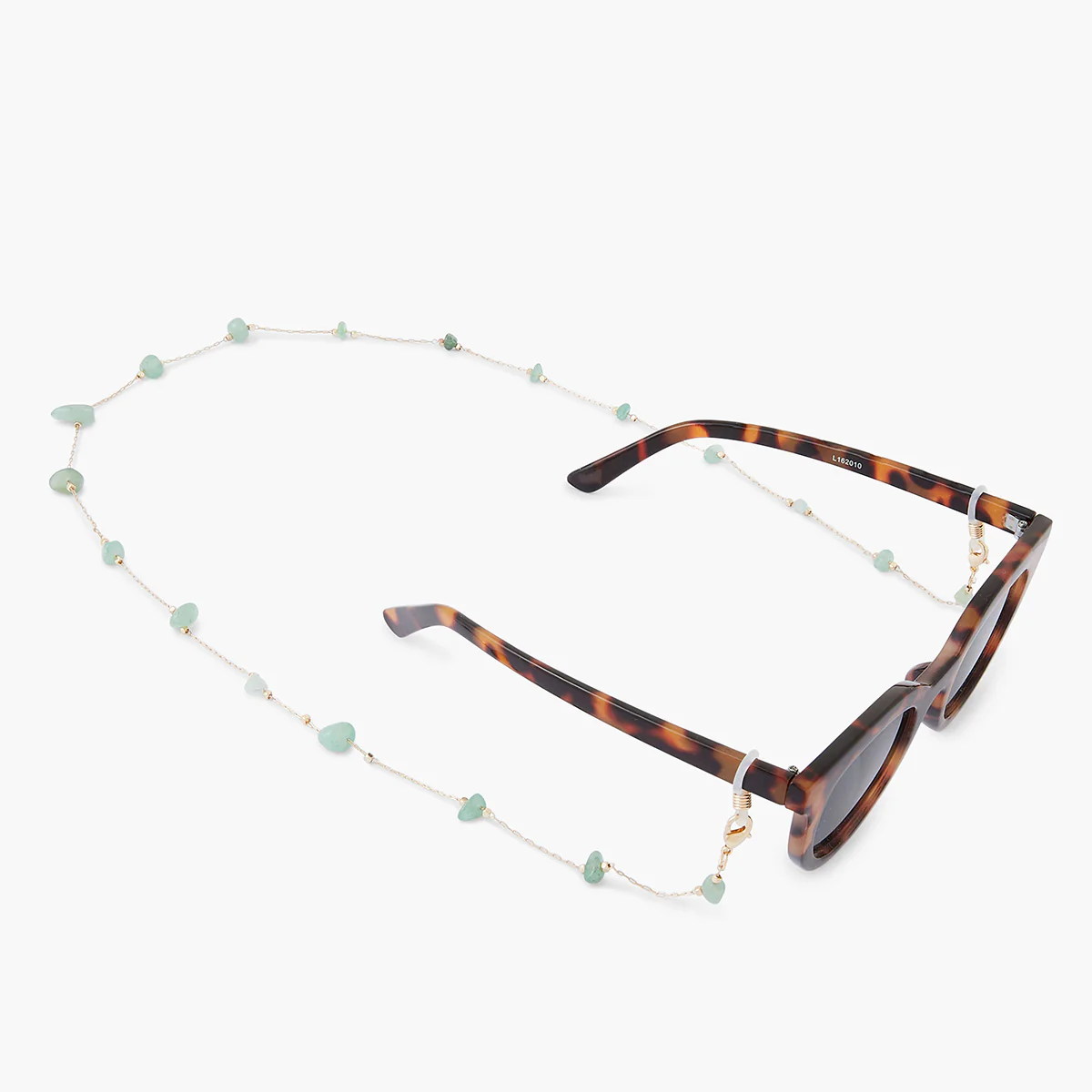 Chaine de lunettes pierres Agate, Œil de tigre et Aventurine - Image 2