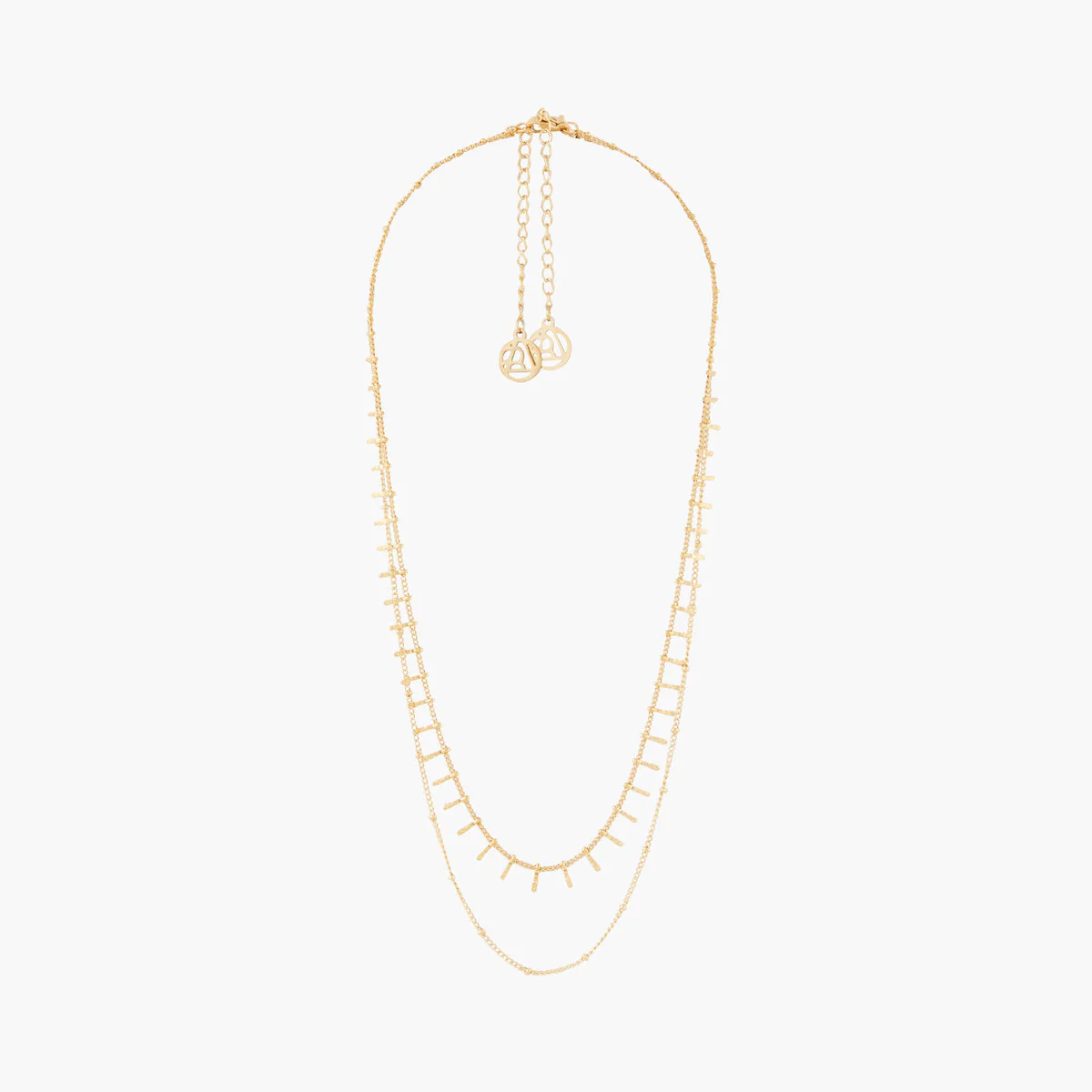 Collier 2 rangs acier inoxydable doré - Image 3