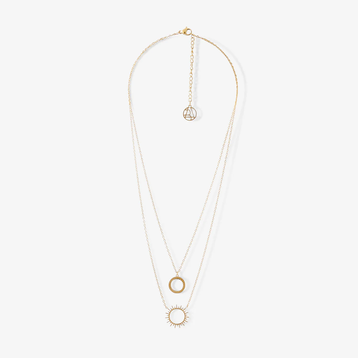 Collier 2 rangs soleil et nacre acier inoxydable - Image 2