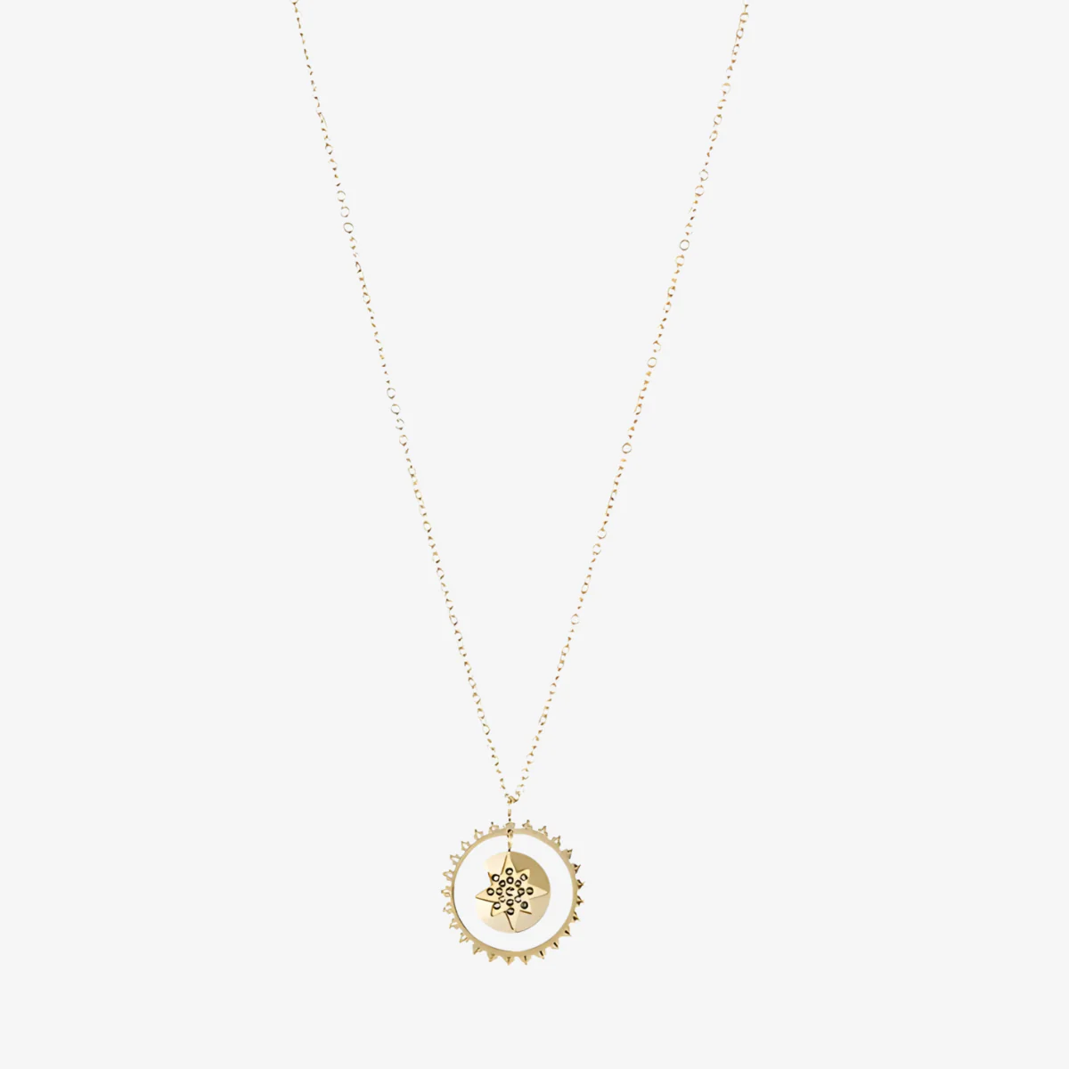 Collier à médaillons strass gris Acier Inoxydable