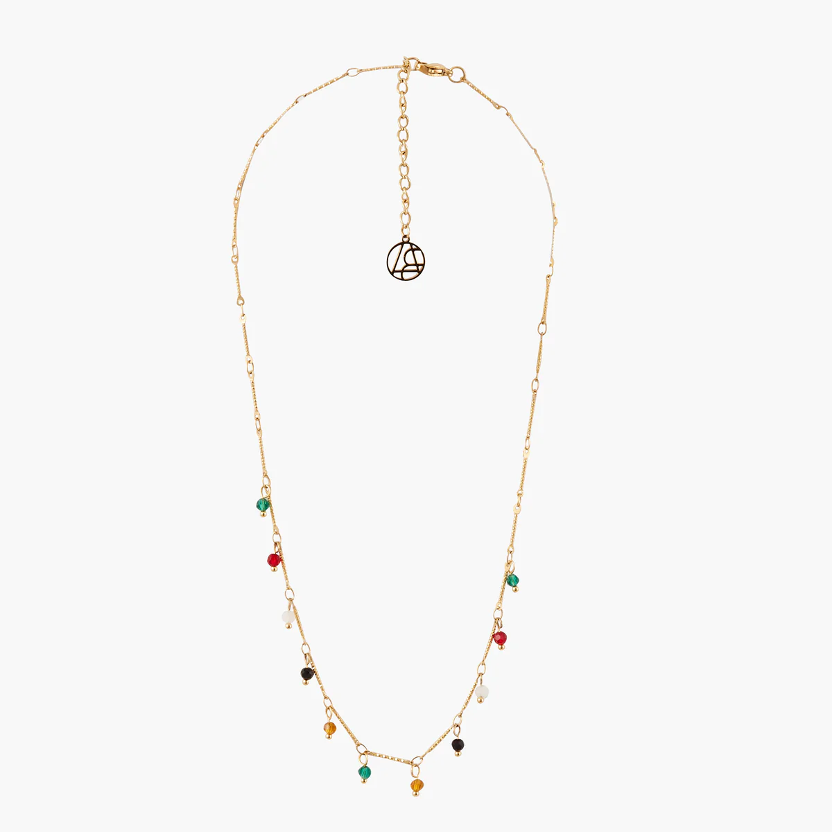 Collier acier inoxydable avec pierres facettées multicolores - Image 3