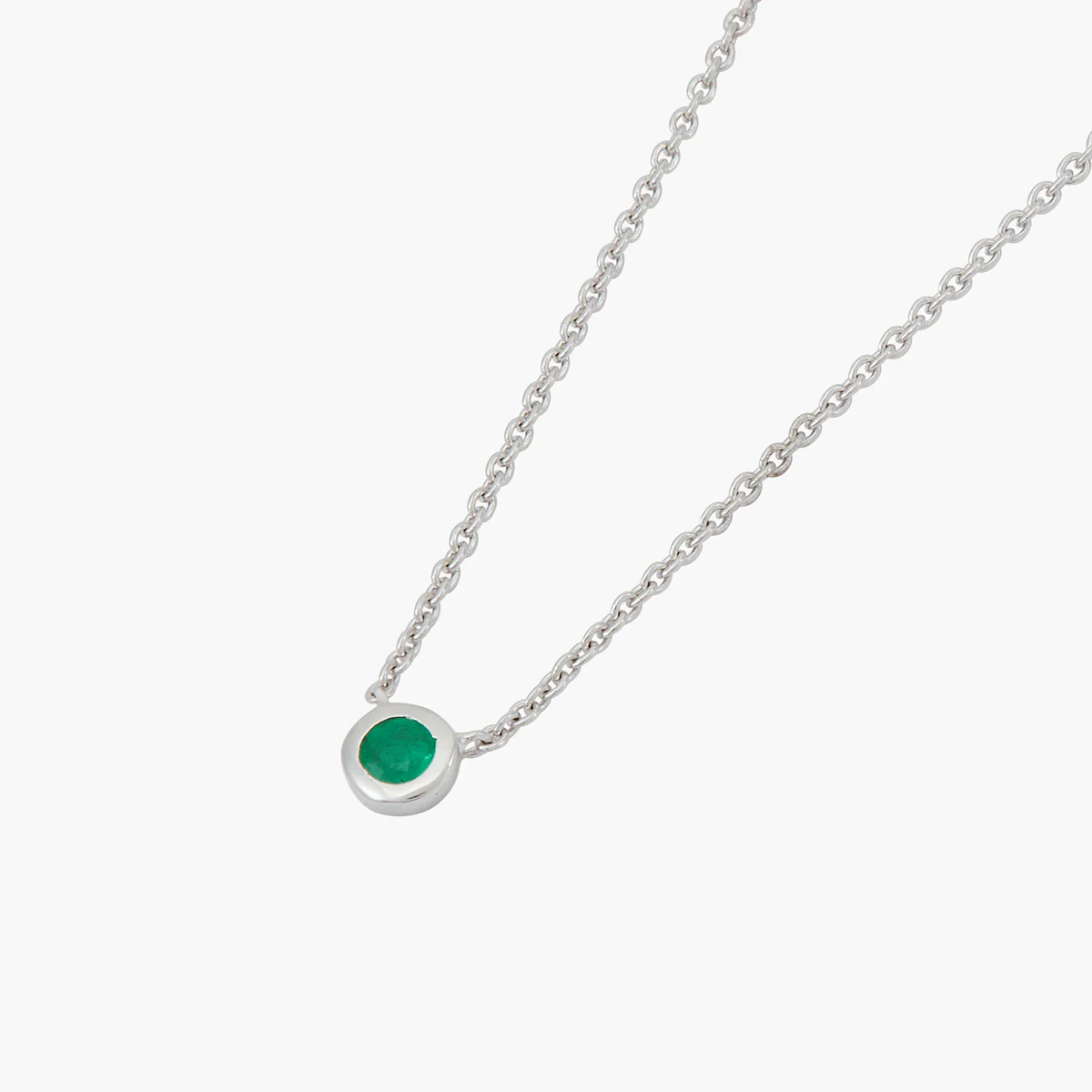 Collier argent 925 serti d'une pierre d'Emeraude - Image 3