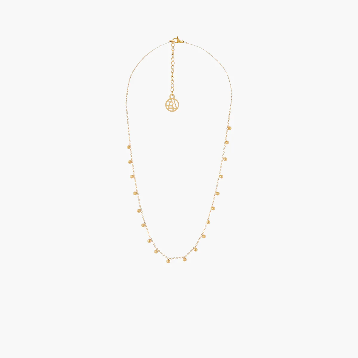 Collier chaîne à pampilles acier inoxydable doré - Image 2