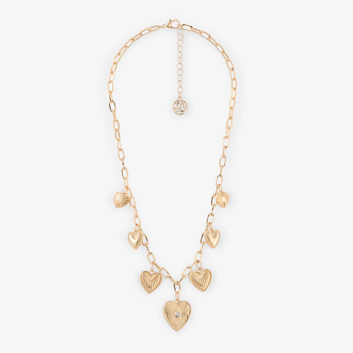 Collier chaine épaisse avec pendentifs cœurs - Image 2