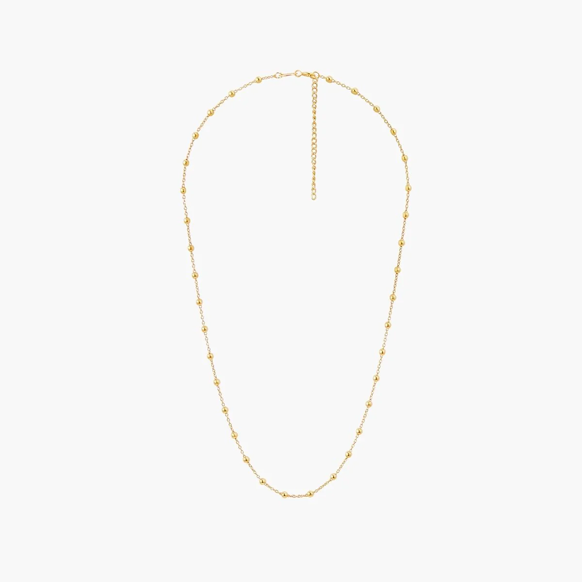 Collier chaîne fine avec boules en argent garanti doré - Image 3