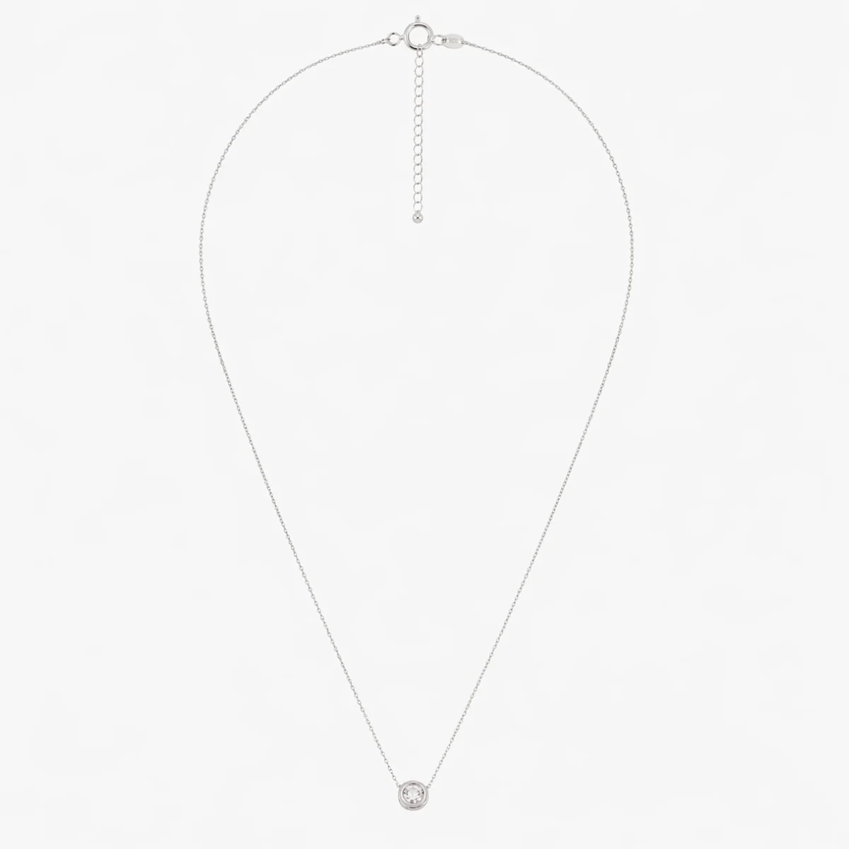 Collier chaîne fine pendentif zircon - Image 2