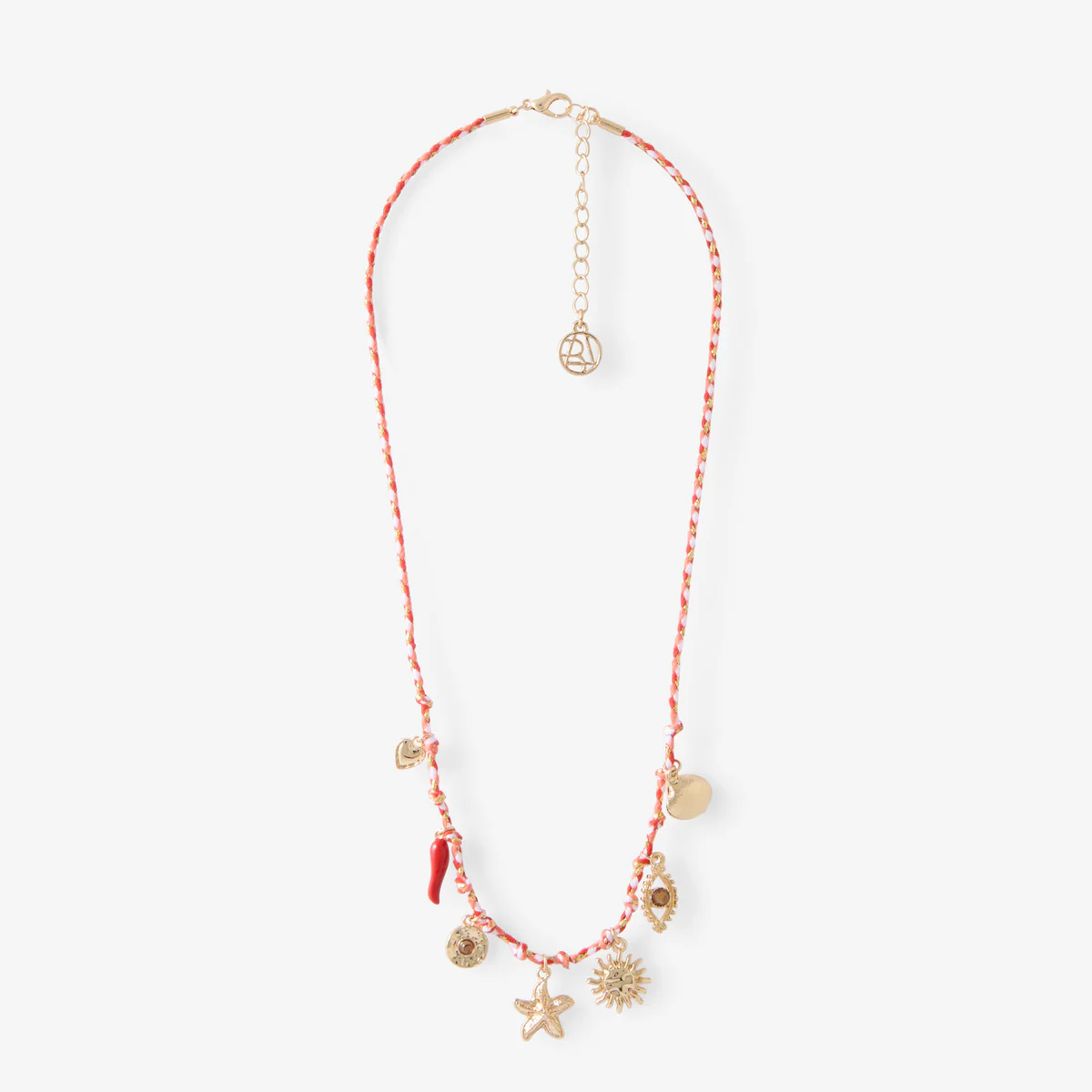 Collier cordon rouge à charms - Image 2