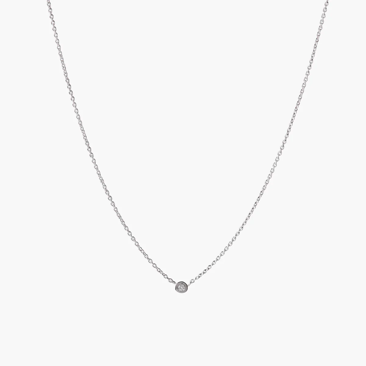 Collier fin argent 925 serti d'un Diamant 0.03 Carat