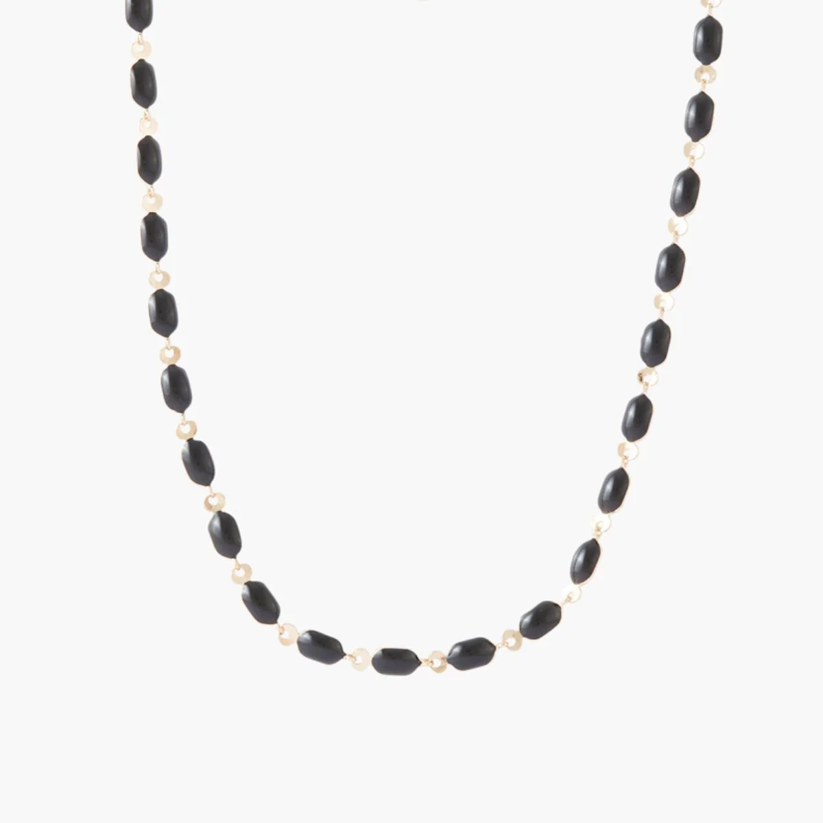 Collier maillons noir et doré