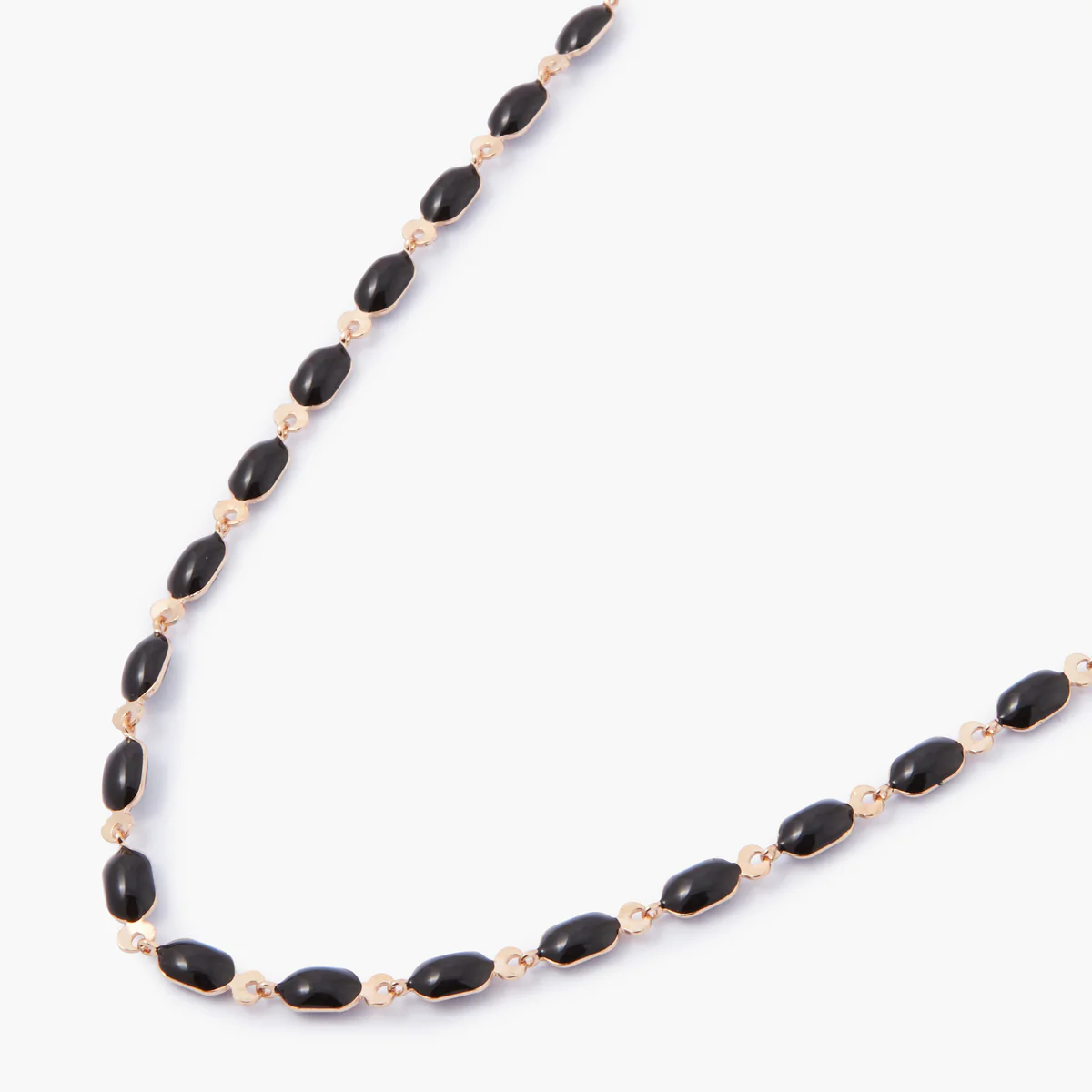 Collier maillons noir et doré - Image 3