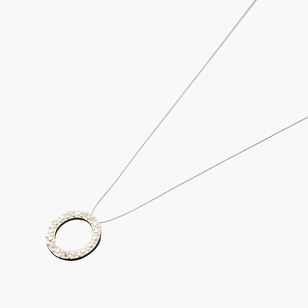 Collier pendentif anneaux de zircon - argent garanti 925 - Image 2