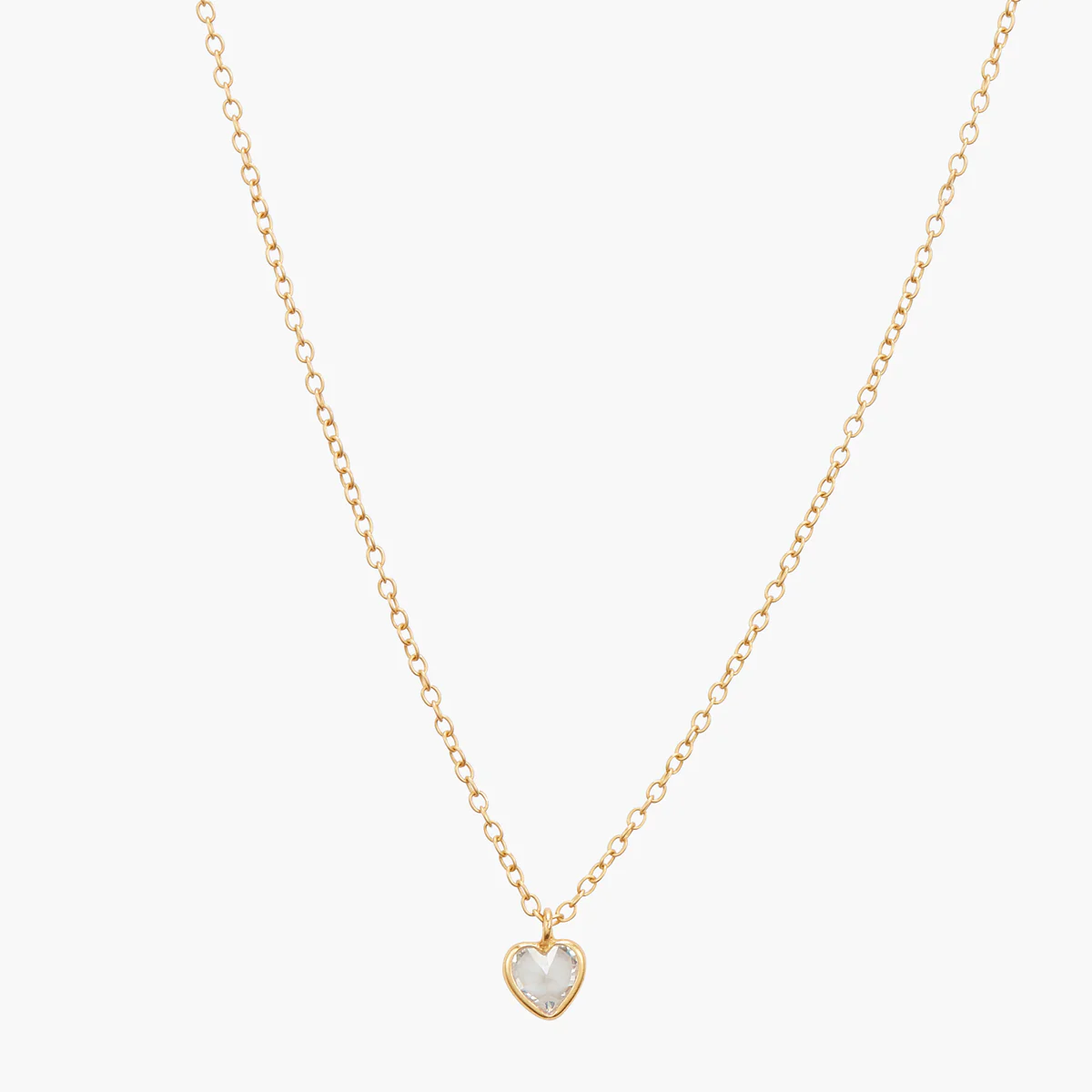 Collier pendentif cœur de zircon - argent garanti 925 doré