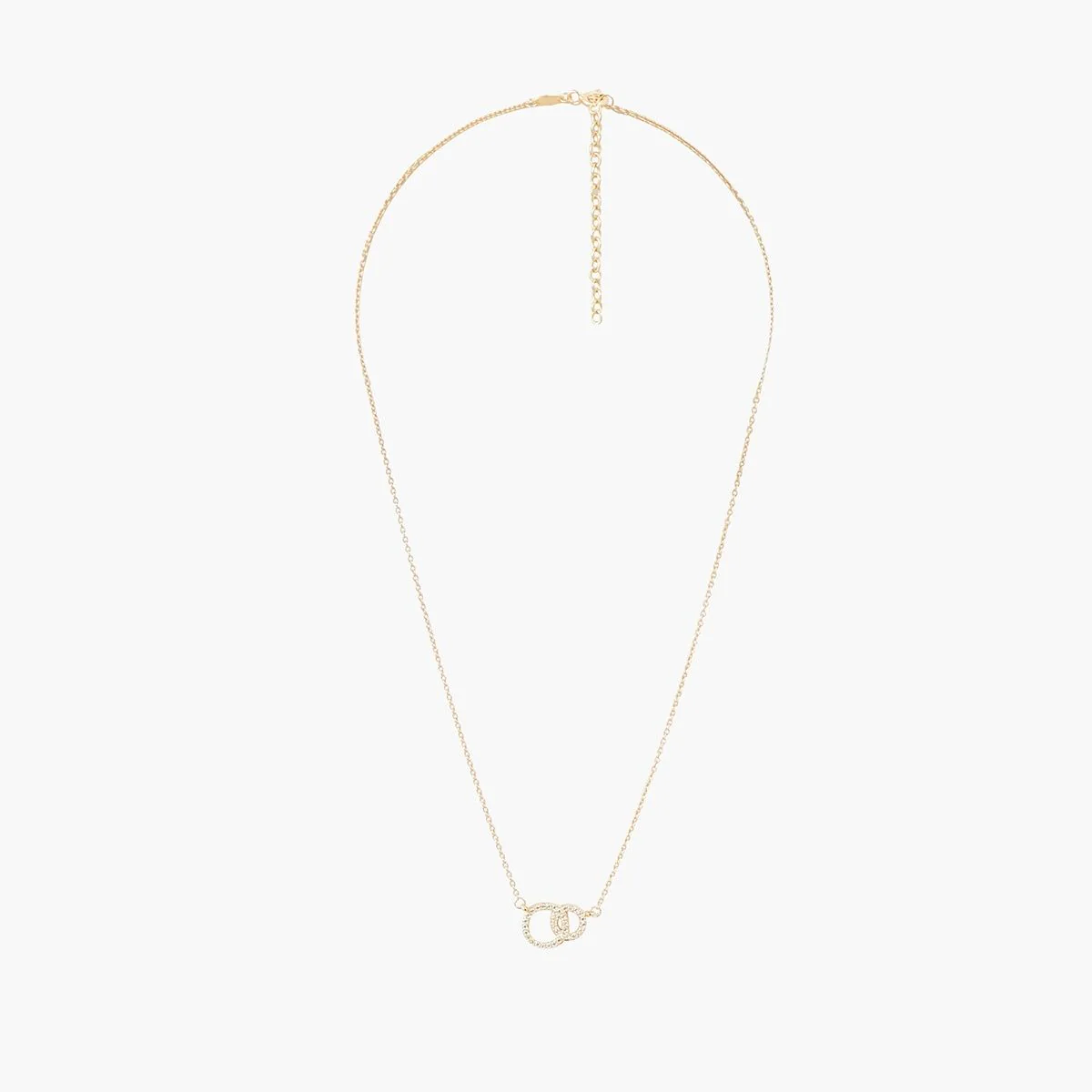 Collier pendentif double anneaux zircon - argent 925 doré - Image 4