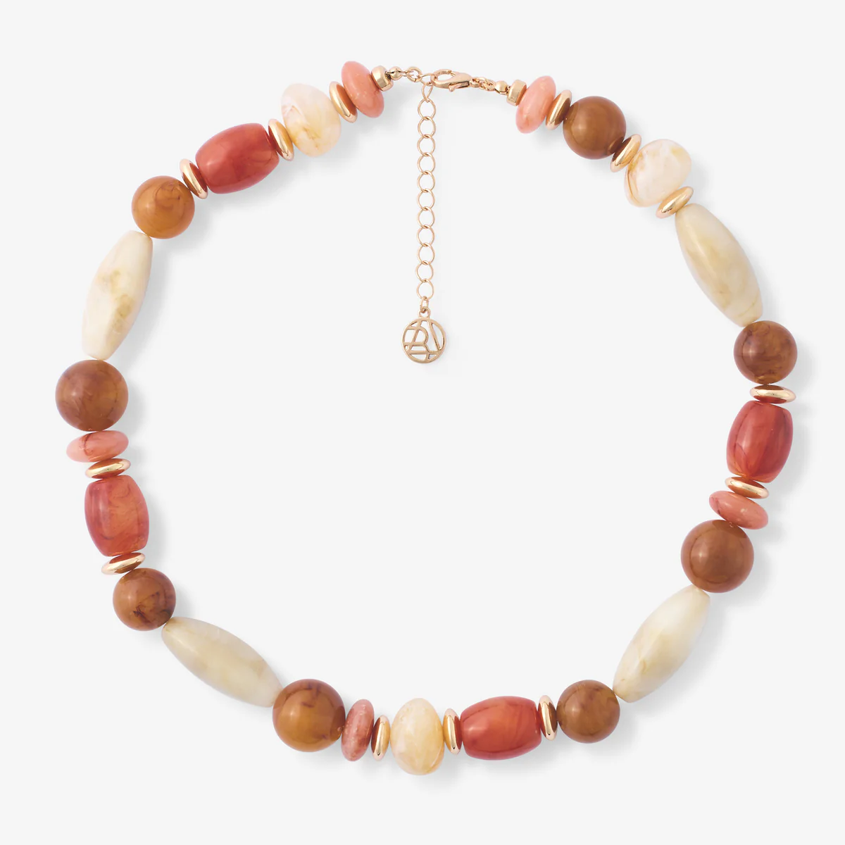 Collier perles fantaisie orange - Image 3