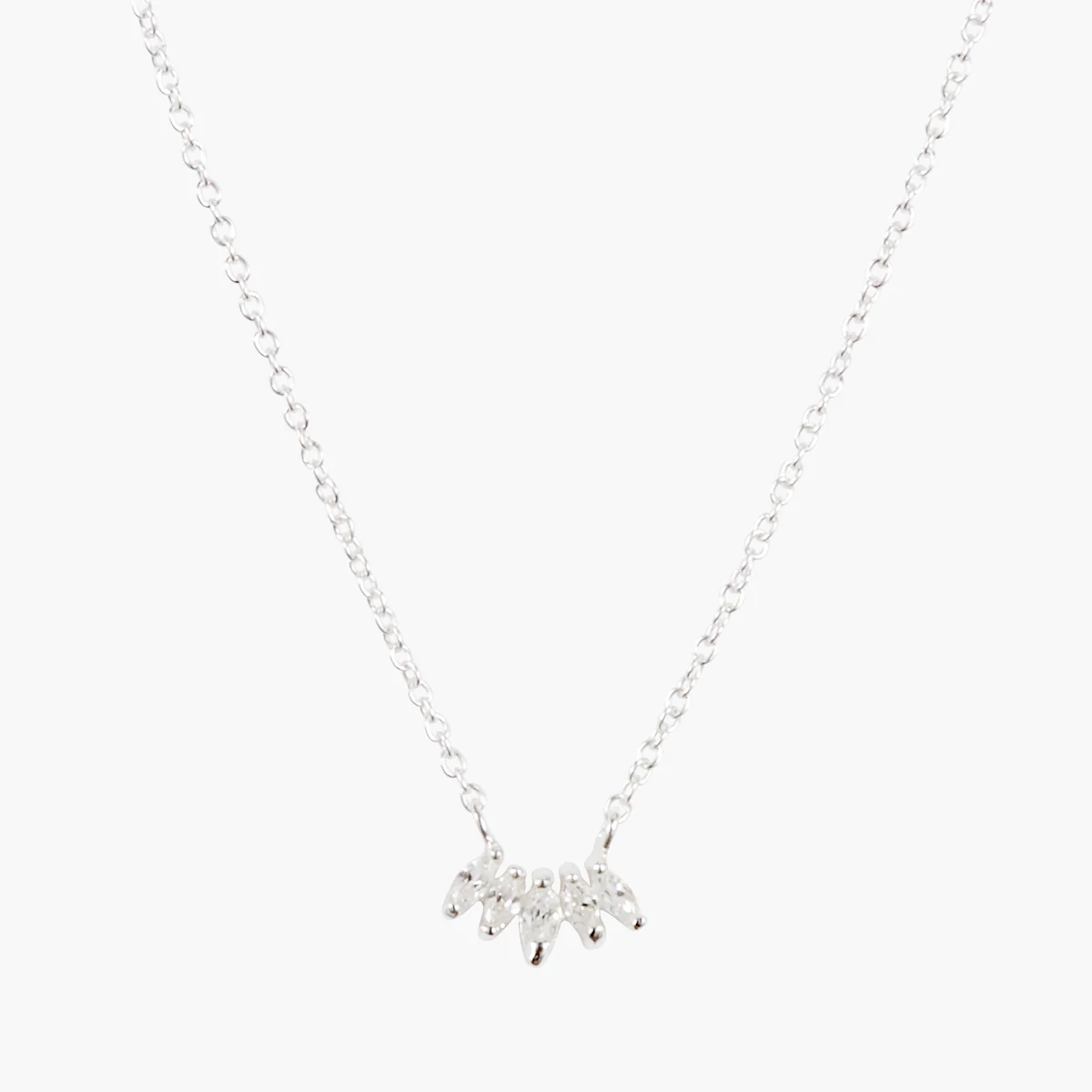Collier pétales zirconium Argent Garanti